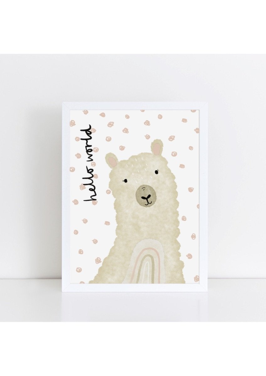 Happy Llama - Spotty Hello World – for children, available at Learning Bugs UK