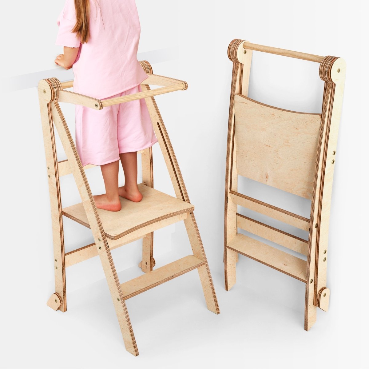 Goodevas Montessori Helper Tower – Beige – Learning Towers for children, available at Learning Bugs UK