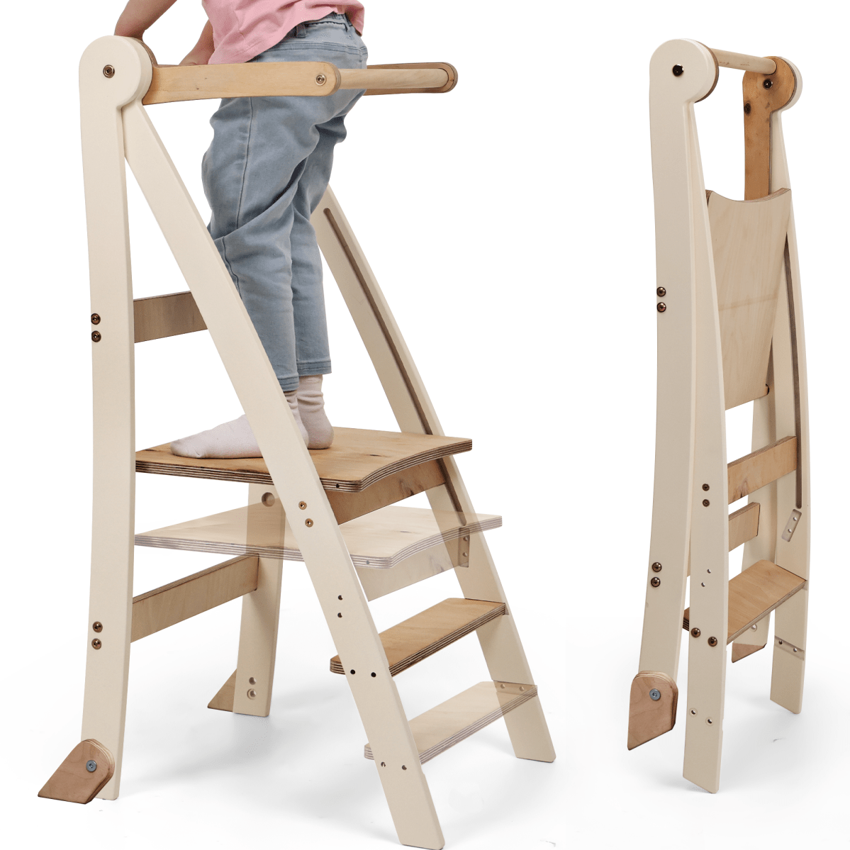 Goodevas Montessori Helper Tower – Ivory – Learning Towers for children, available at Learning Bugs UK