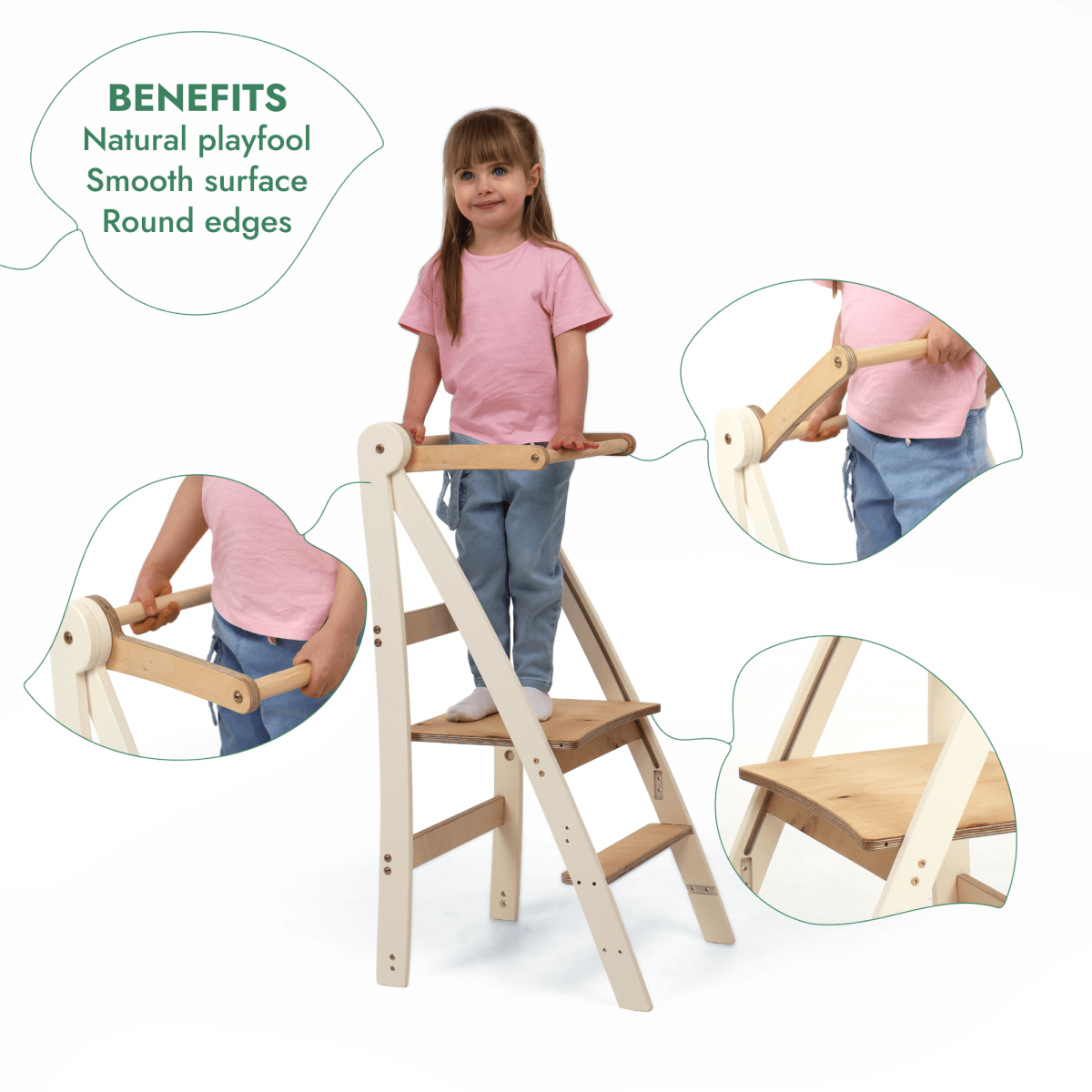 Goodevas Montessori Helper Tower – Ivory – Learning Towers for children, available at Learning Bugs UK