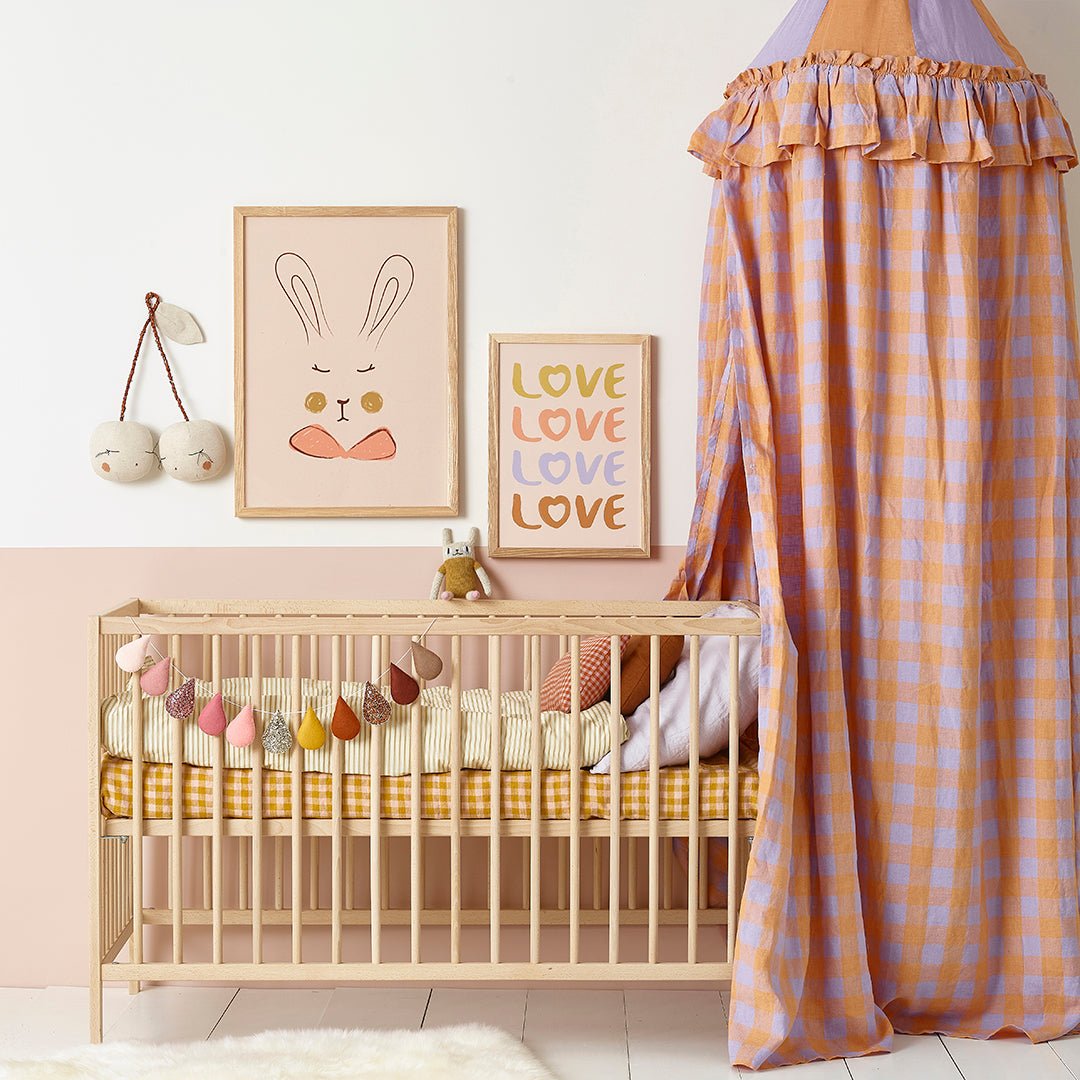 Hibou Design Sylvie Rabbit Art Print - Coral – Fine art for children, available at Learning Bugs UK