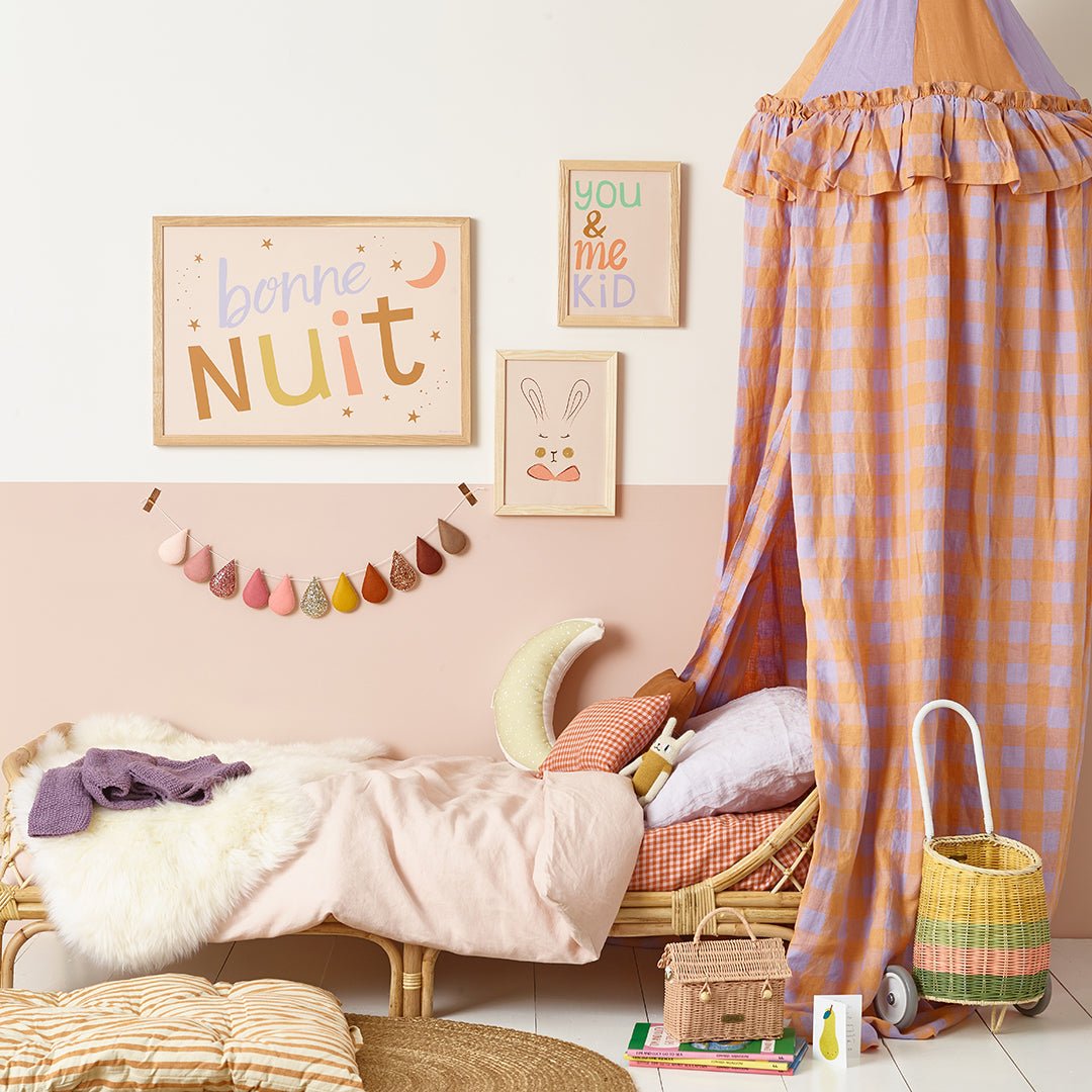 Hibou Design Bonne Nuit Art Print - Pink Toffee – Fine art for children, available at Learning Bugs UK