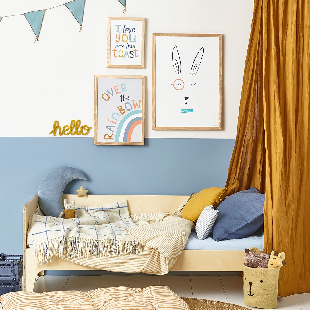 Hibou Design Hector Hare Art Print - White – Fine art for children, available at Learning Bugs UK