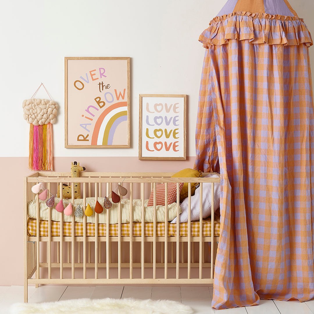 Hibou Design Over the Rainbow Art Print - Pink – Fine art for children, available at Learning Bugs UK
