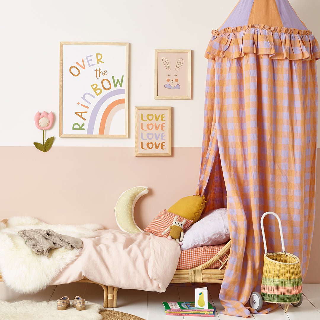 Hibou Design Over the Rainbow Art Print - White – Fine art for children, available at Learning Bugs UK