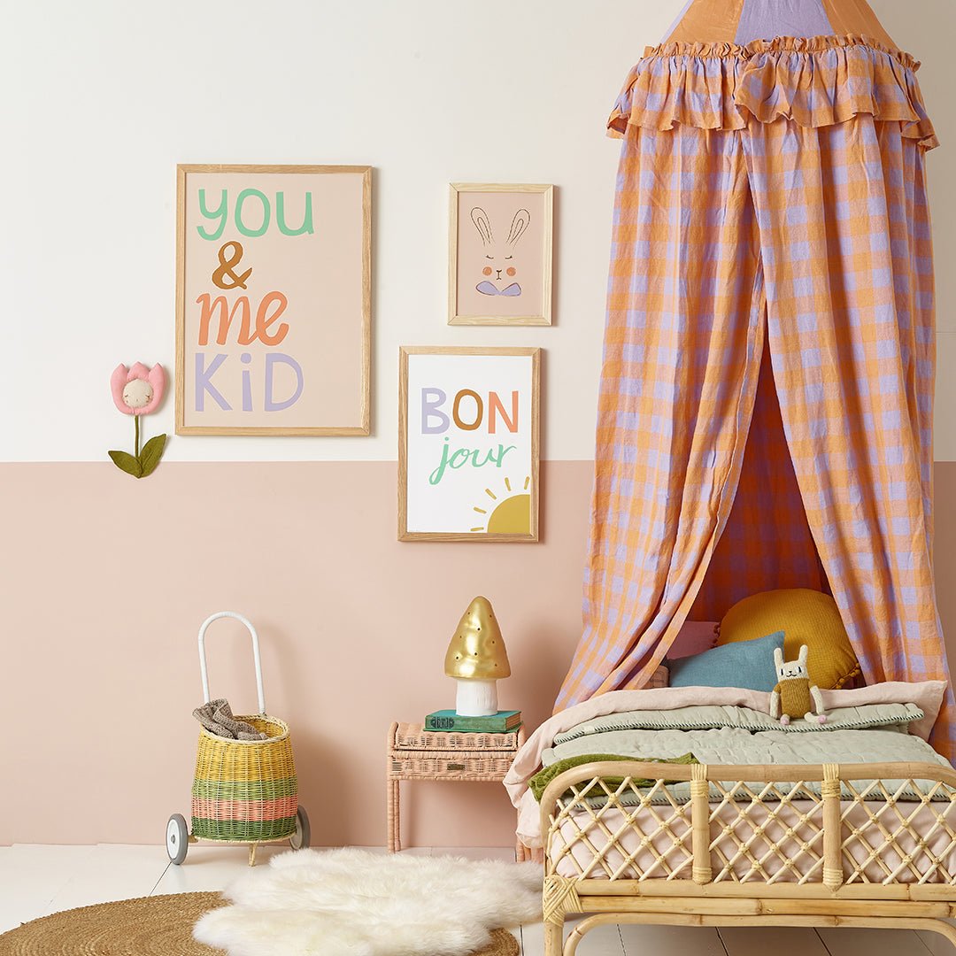 Hibou Design You & Me Kid Art Print - Pink – Fine art for children, available at Learning Bugs UK