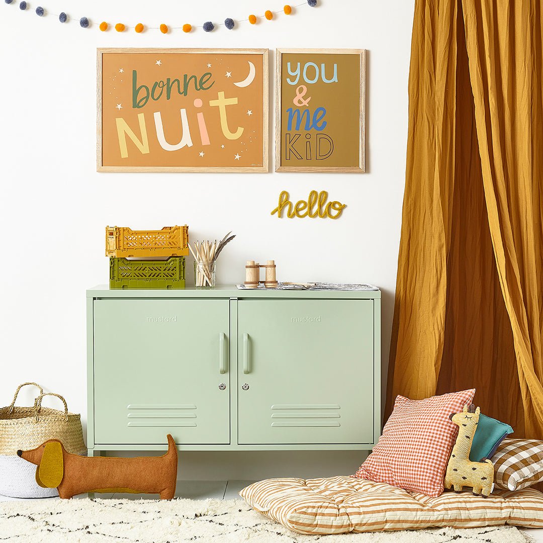 Hibou Design You & Me Kid Art Print - Olive – Fine art for children, available at Learning Bugs UK