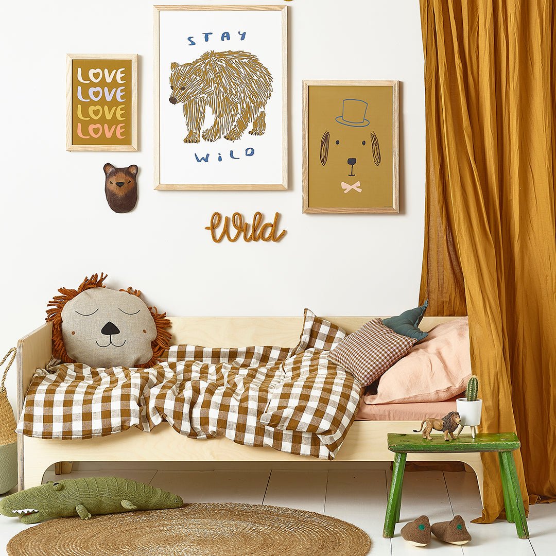 Hibou Design Stay Wild Art Print - White – Fine art for children, available at Learning Bugs UK