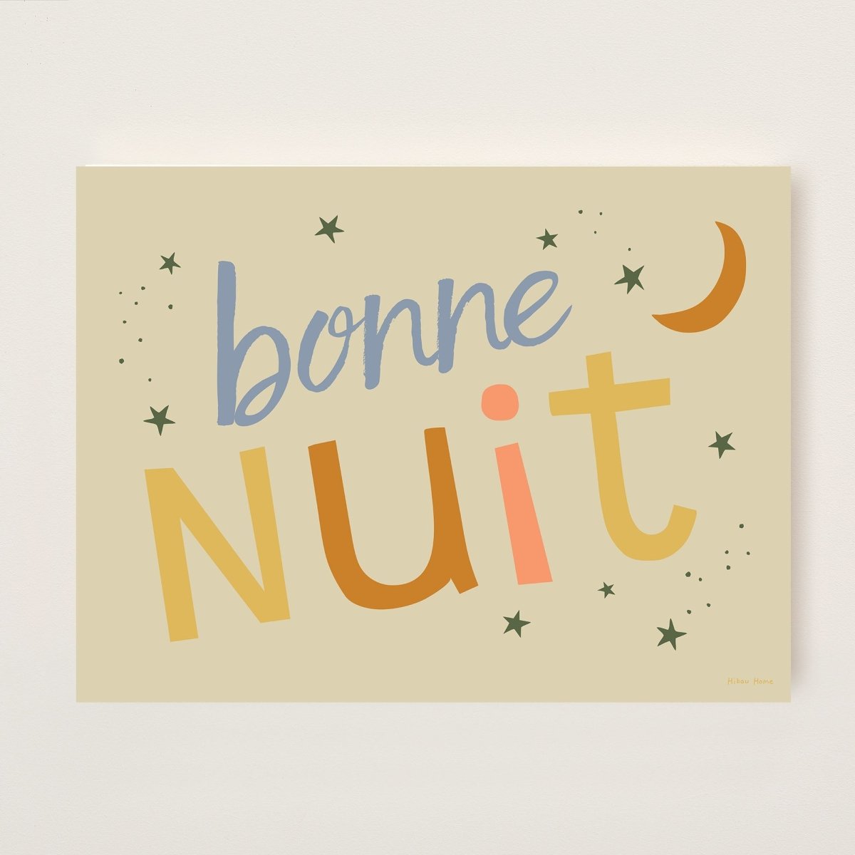 Hibou Design Bonne Nuit Art Print - Sand – Fine art for children, available at Learning Bugs UK