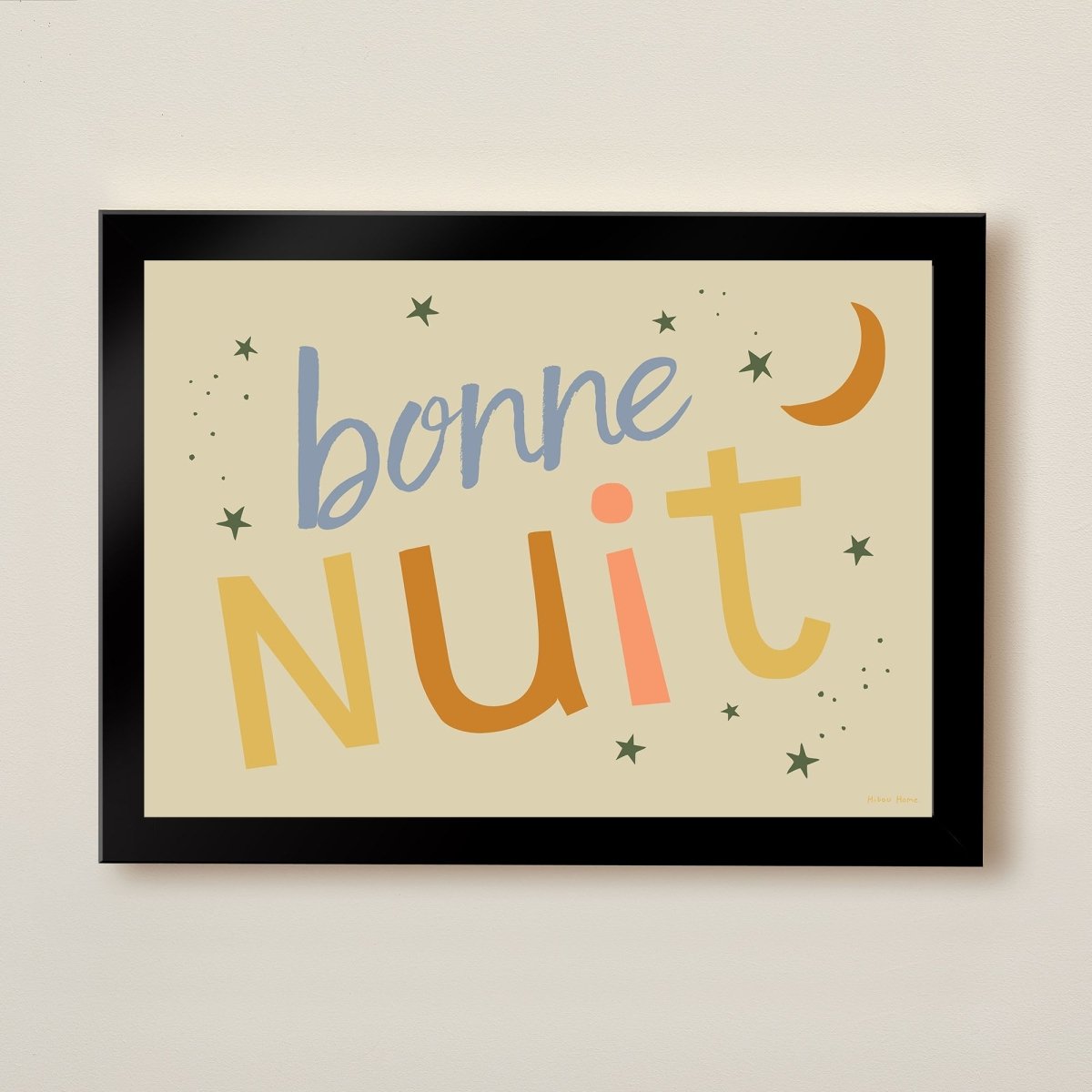 Hibou Design Bonne Nuit Art Print - Sand – Fine art for children, available at Learning Bugs UK