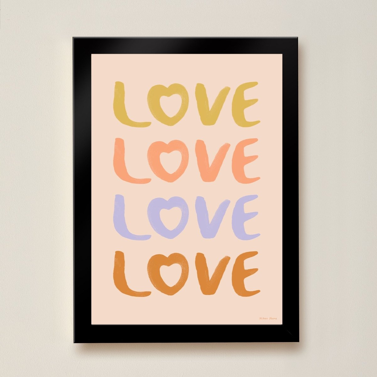 Hibou Design LOVE Art Print - Pink – Fine art for children, available at Learning Bugs UK