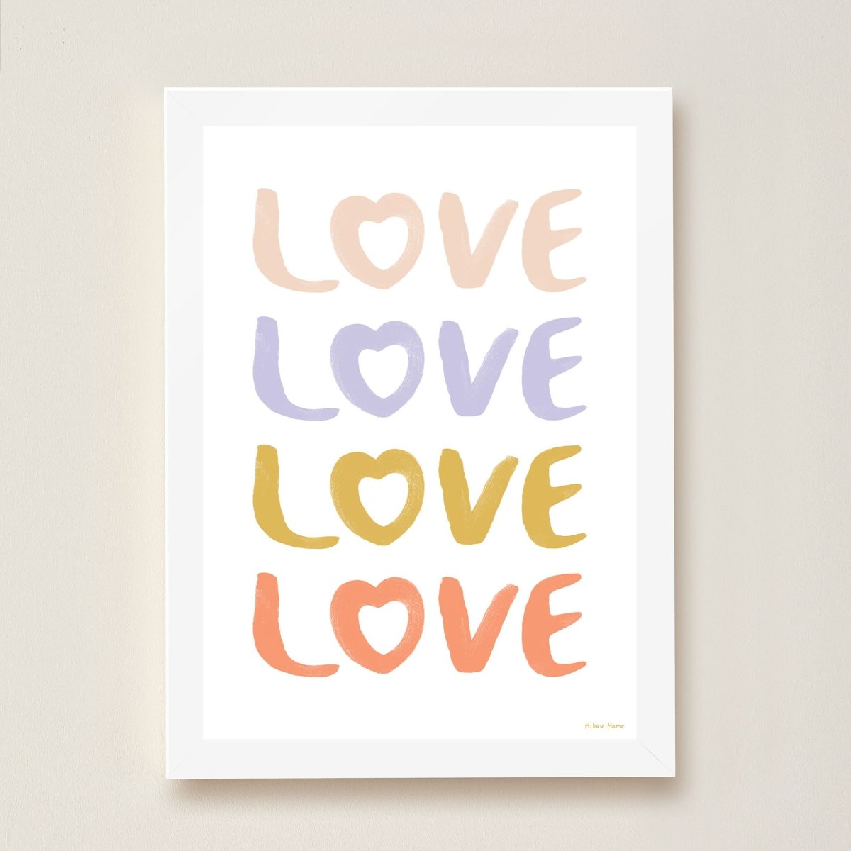 Hibou Design LOVE Art Print - White – Fine art for children, available at Learning Bugs UK