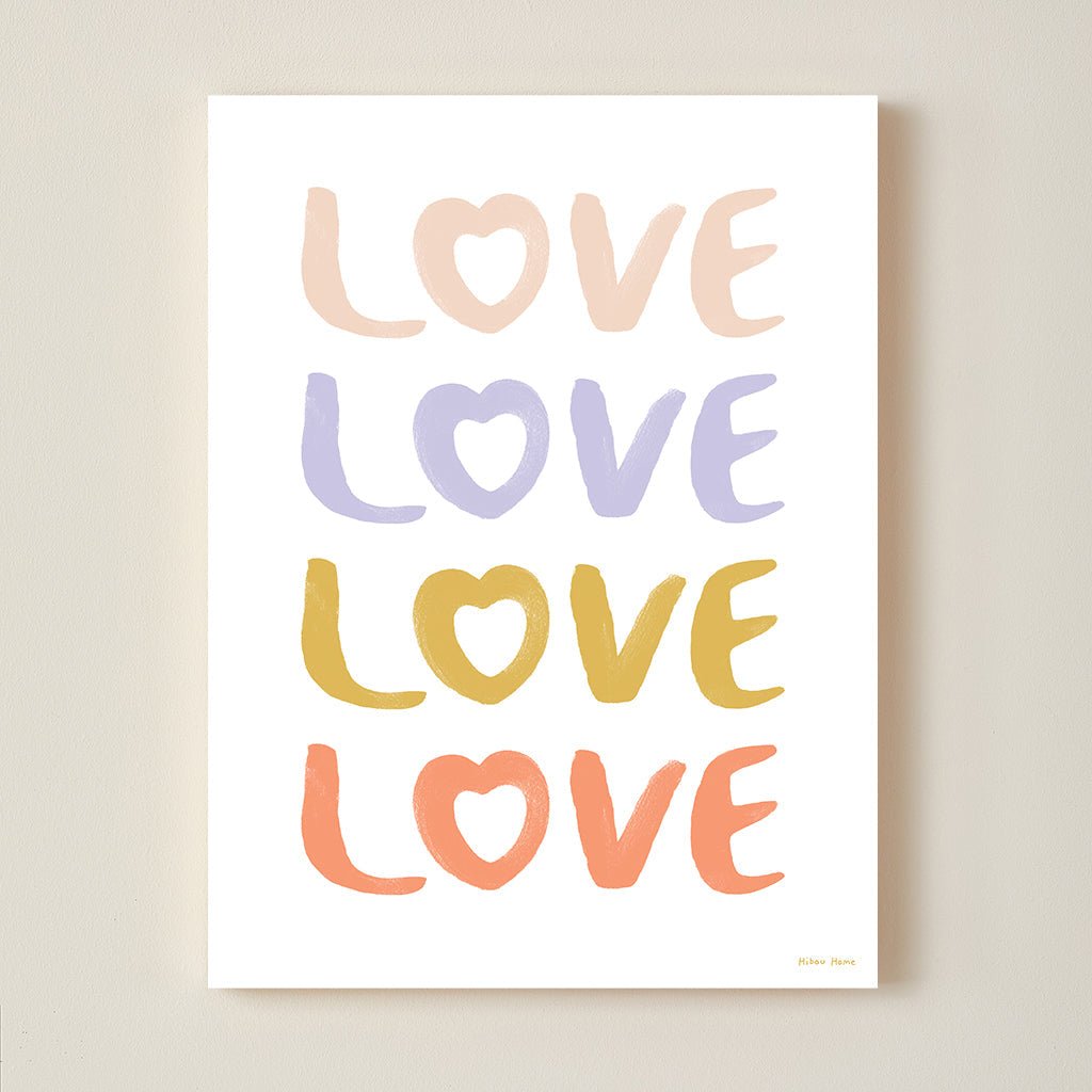 Hibou Design LOVE Art Print - White – Fine art for children, available at Learning Bugs UK