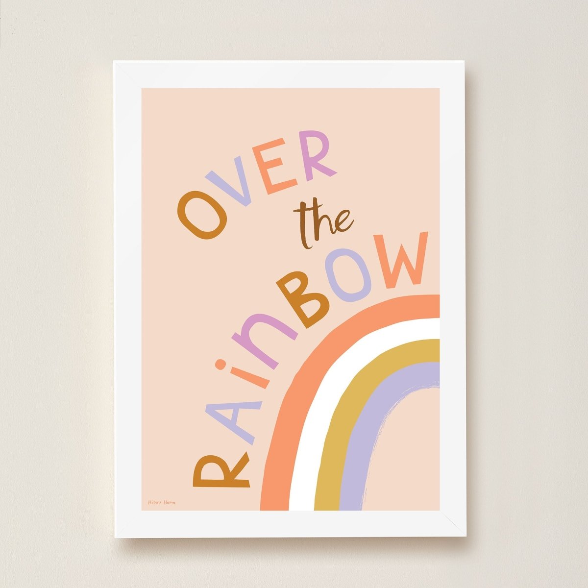 Hibou Design Over the Rainbow Art Print - Pink – Fine art for children, available at Learning Bugs UK