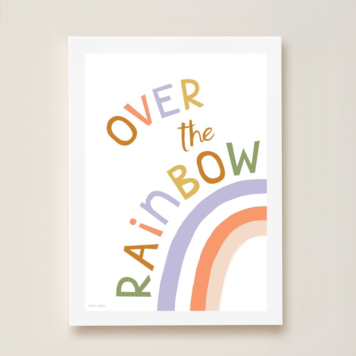 Hibou Design Over the Rainbow Art Print - White – Fine art for children, available at Learning Bugs UK