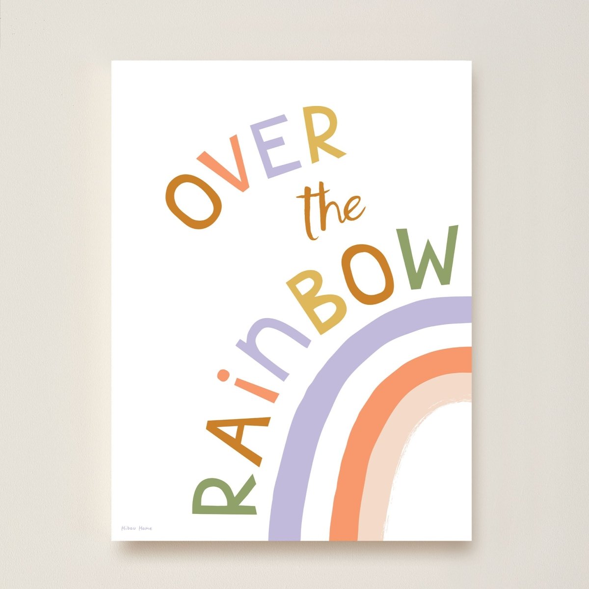 Hibou Design Over the Rainbow Art Print - White – Fine art for children, available at Learning Bugs UK