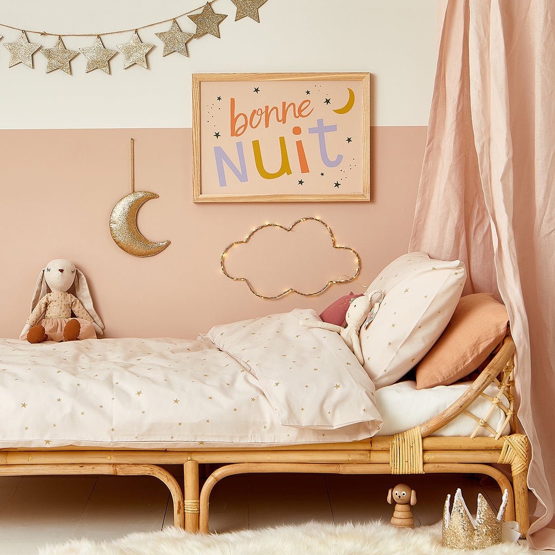 Hibou Design Bonne Nuit Art Print - Confetti Pink – Fine art for children, available at Learning Bugs UK