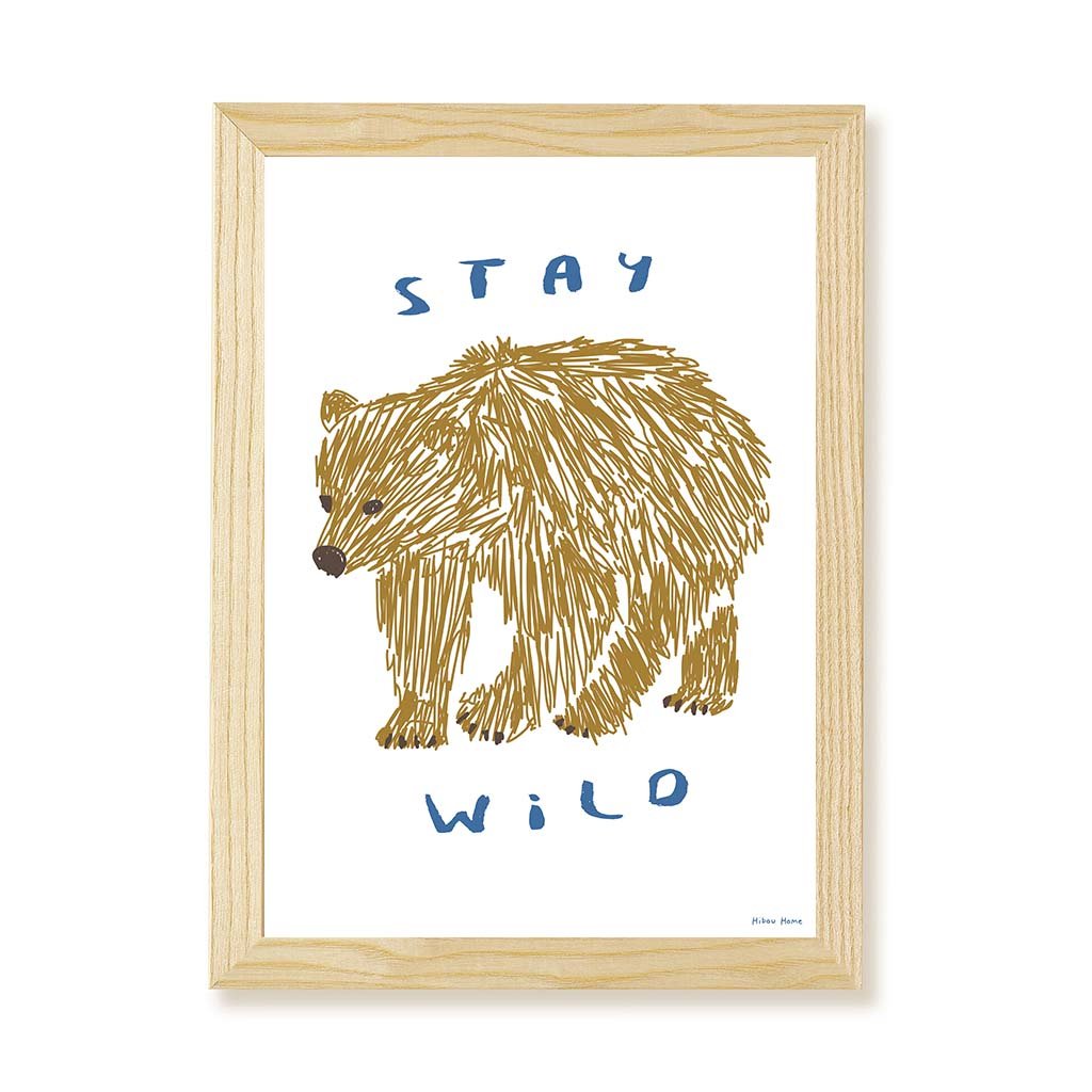 Hibou Design Stay Wild Art Print - White – Fine art for children, available at Learning Bugs UK