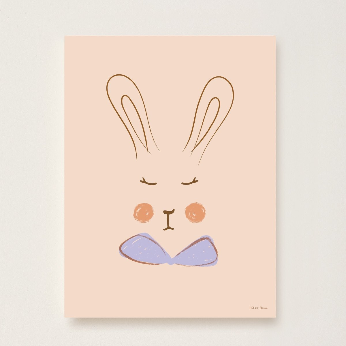 Hibou Design Sylvie Rabbit Art Print - Lilac – Fine art for children, available at Learning Bugs UK