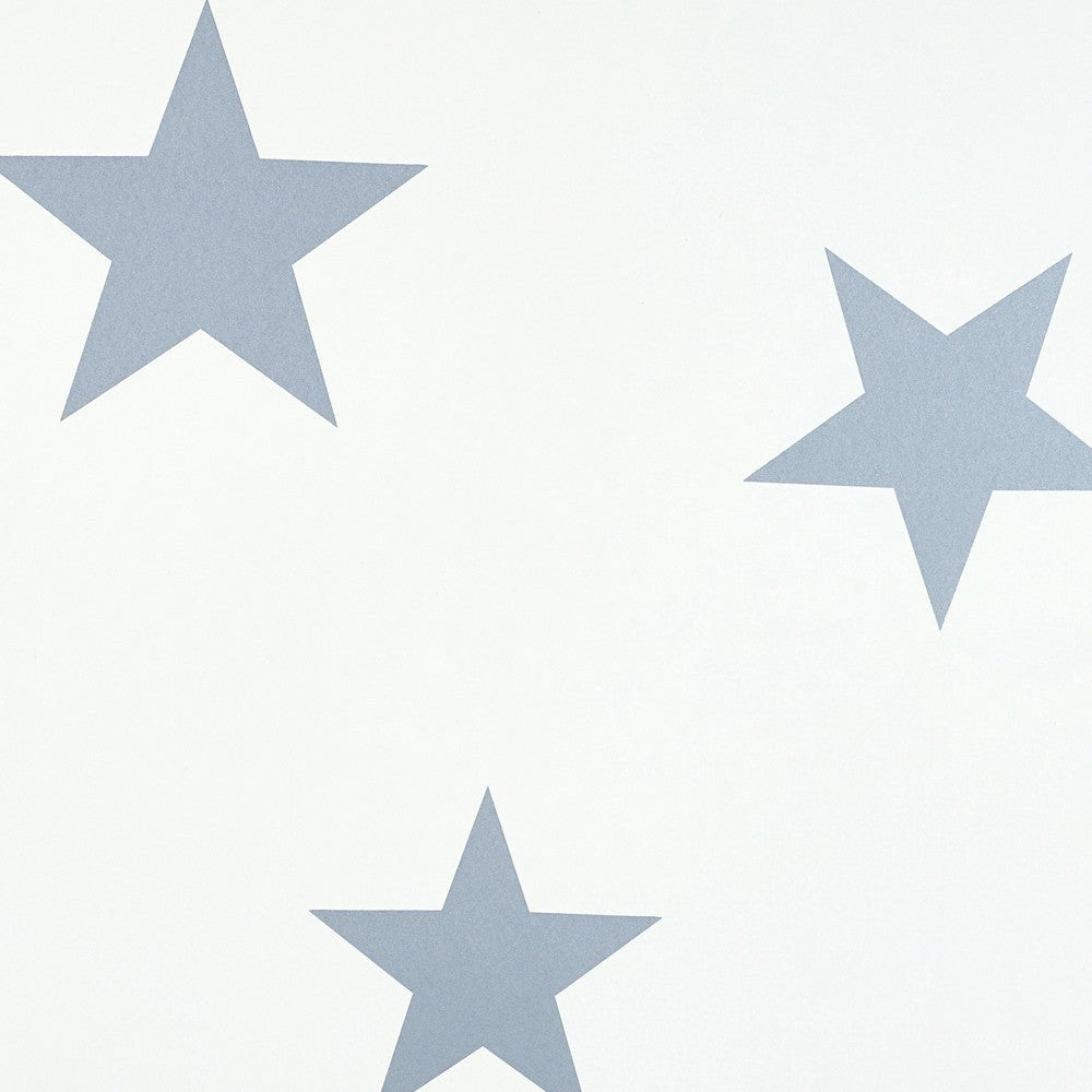 Hibou Design Stars Wallpaper - Stellar Blue/White – Wallpaper for children, available at Learning Bugs UK