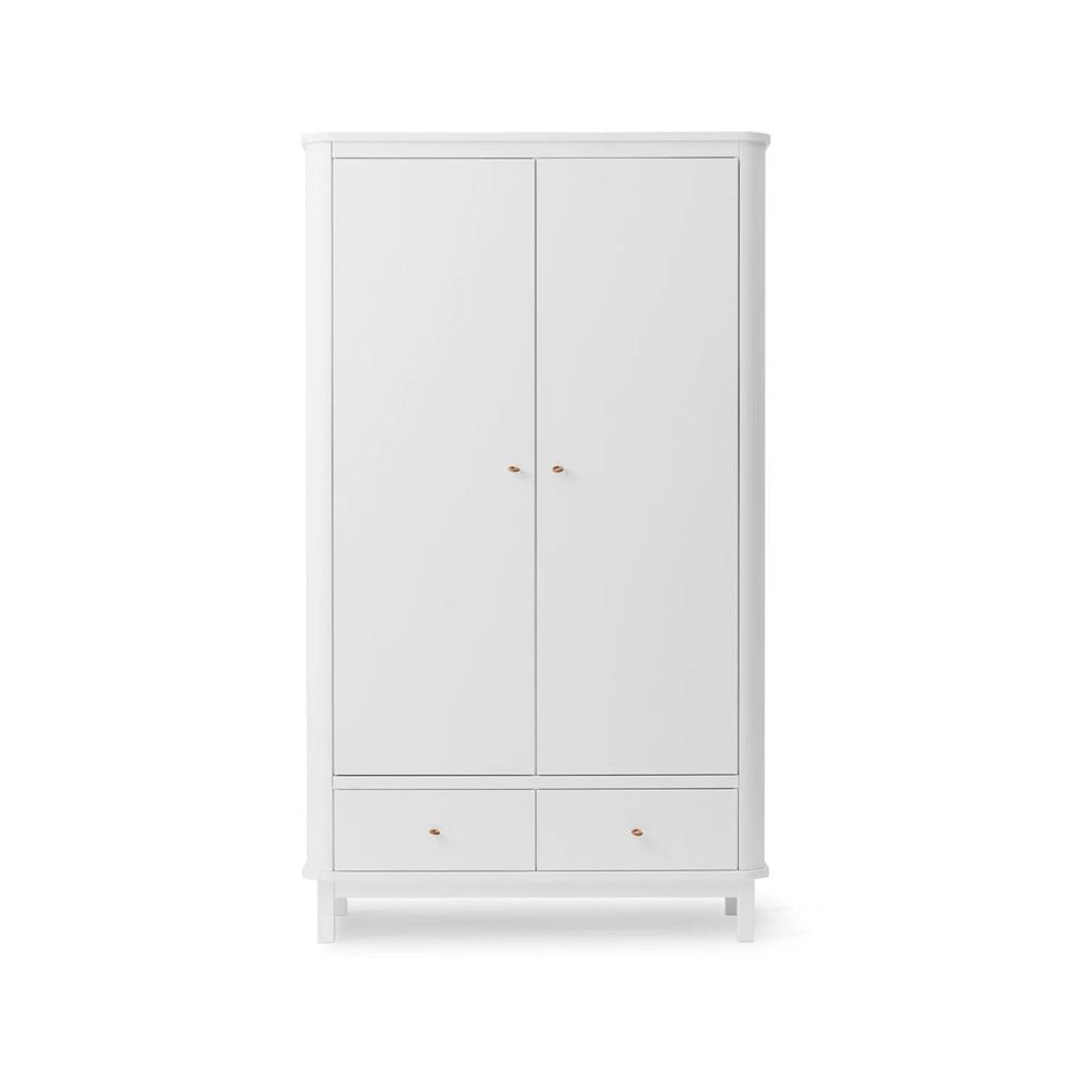 Oliver Furniture Wood Wardrobe 2 Doors - White – Wardrobes for children, available at Learning Bugs UK