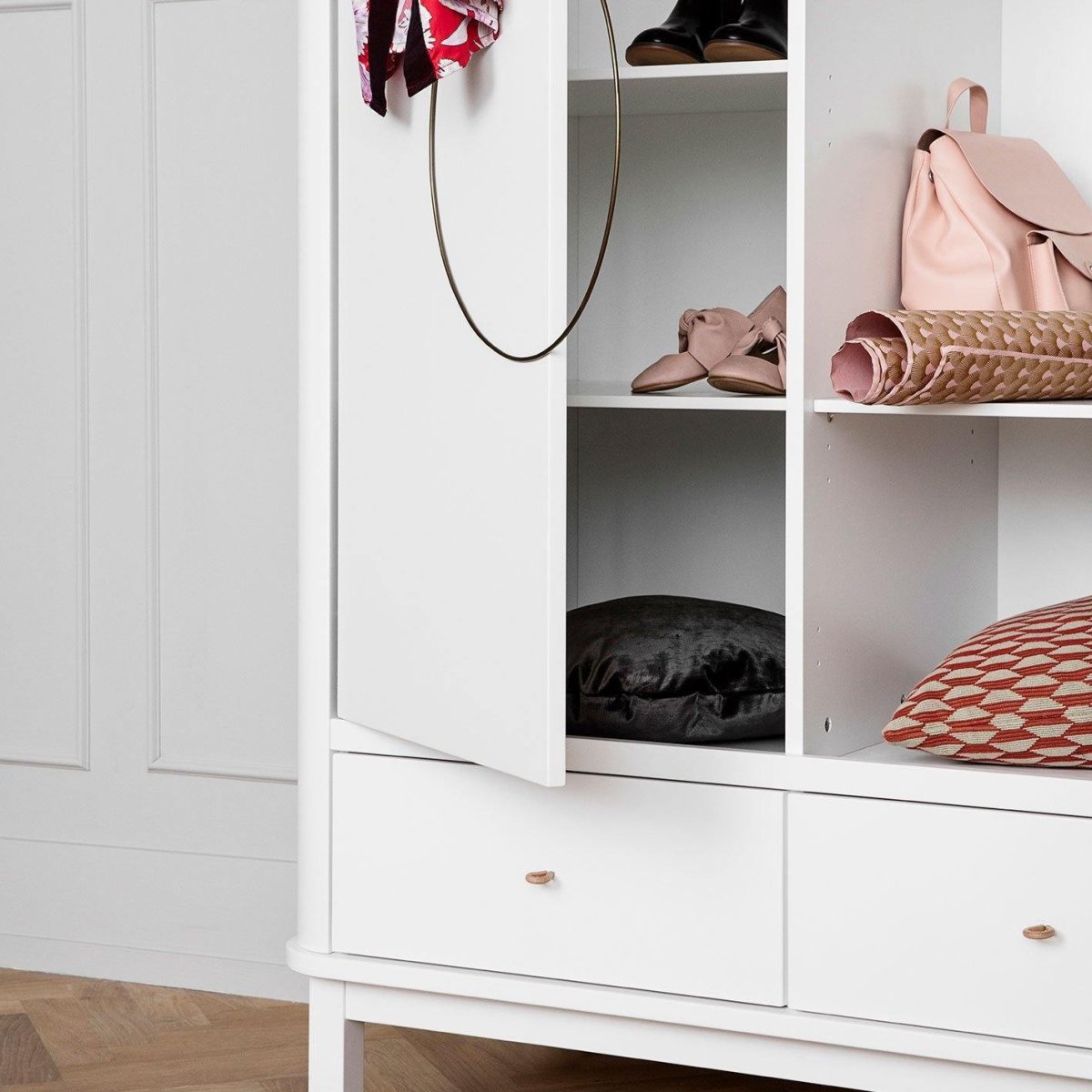 Oliver Furniture Wood Wardrobe 2 Doors - White – Wardrobes for children, available at Learning Bugs UK