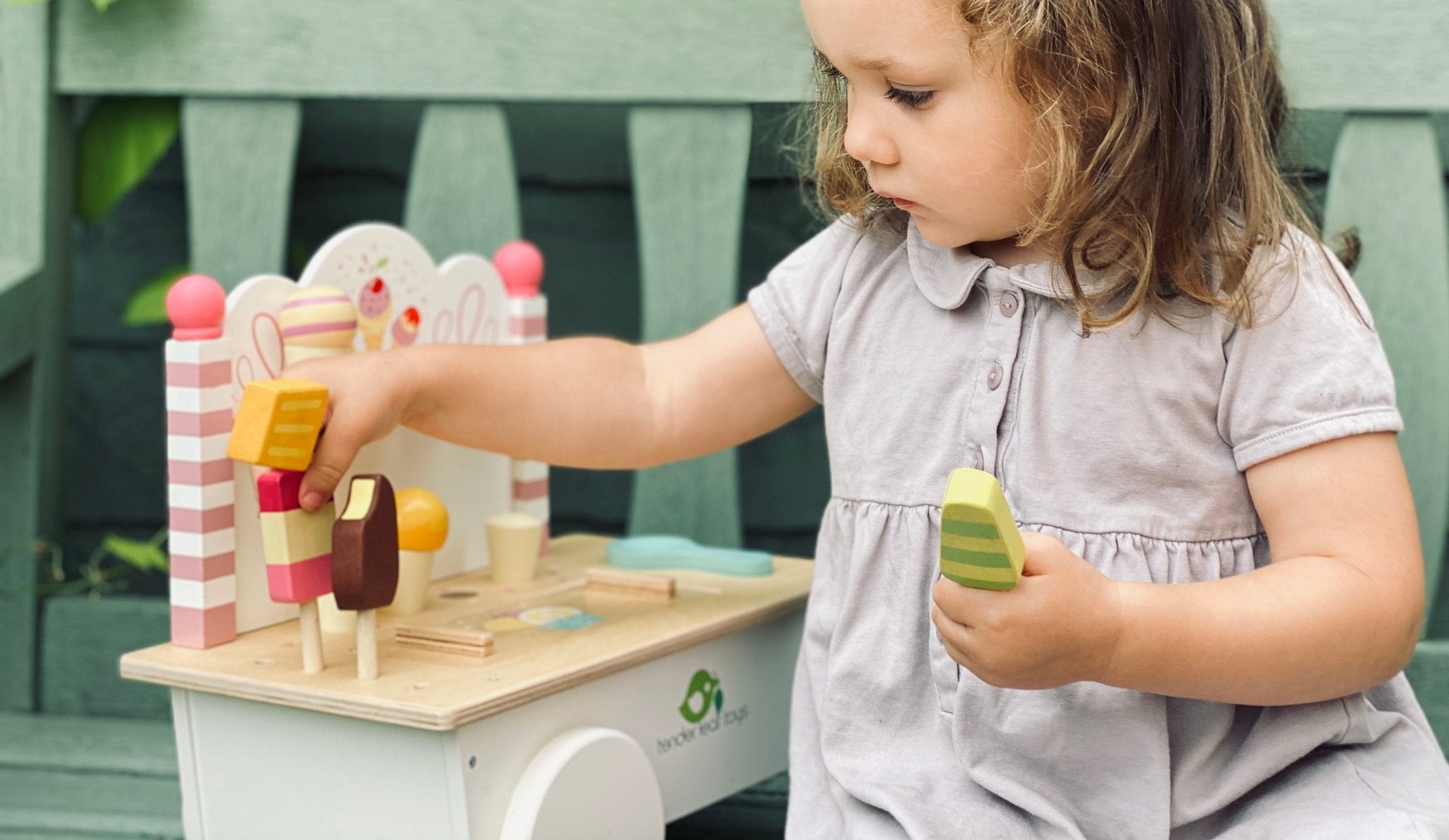 Buy Ice Cream Cart | Wooden toy food for kids by Learning Bugs UK