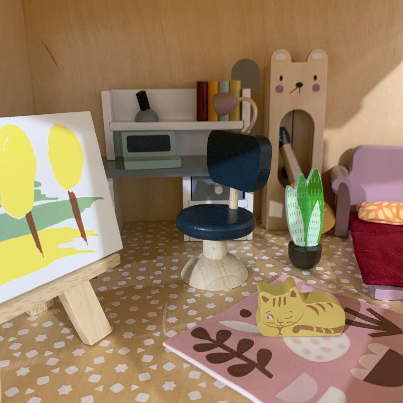 Buy Dolls House Study Furniture | Wooden dolls house furniture for kids by Learning Bugs UK