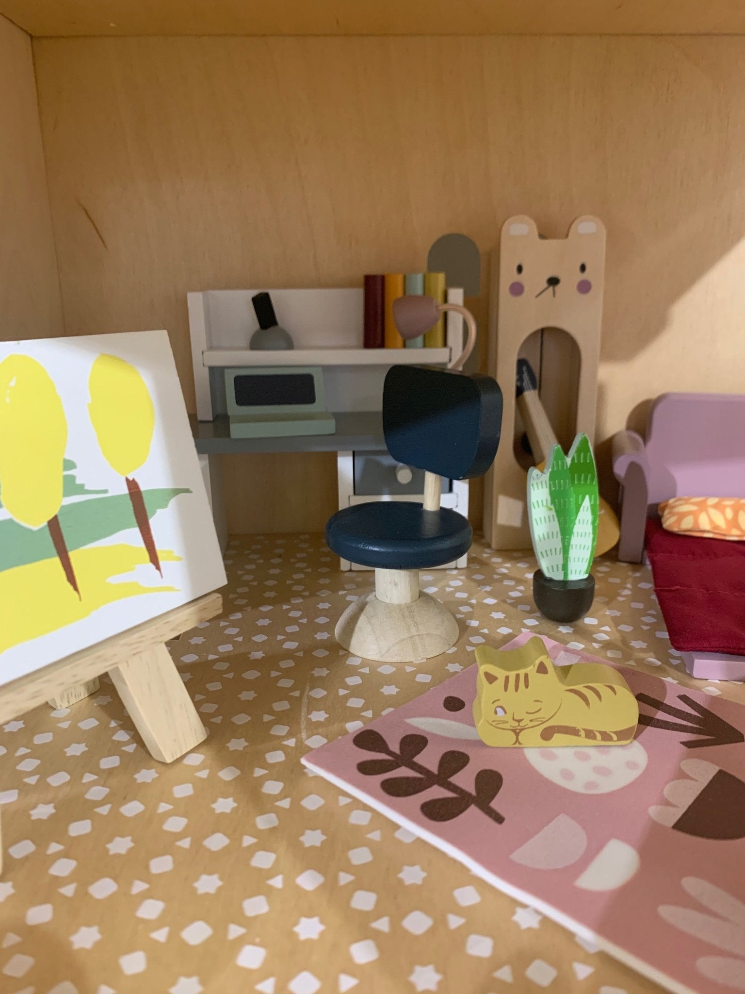 Buy Dolls House Study Furniture | Wooden dolls house furniture for kids by Learning Bugs UK