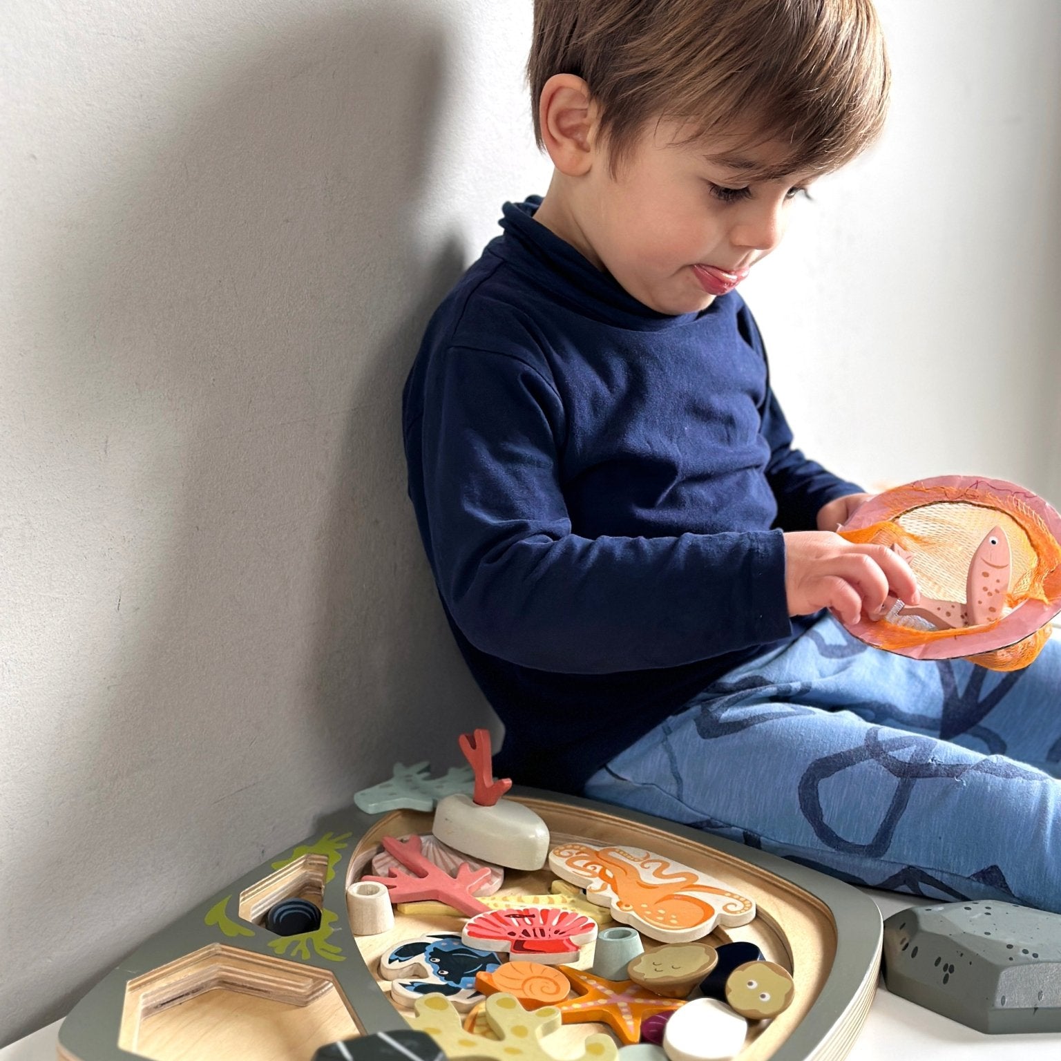 Buy Tender Leaf My Little Rock Pool | Wooden open ended play set for kids by Learning Bugs UK