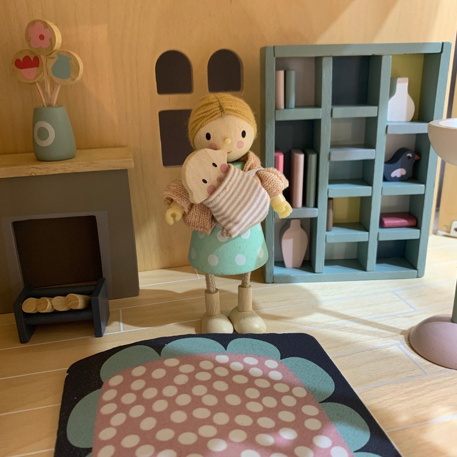 Buy Tender Leaf Dolls House Sitting Room Furniture Set | Wooden dolls house furniture for kids by Learning Bugs UK