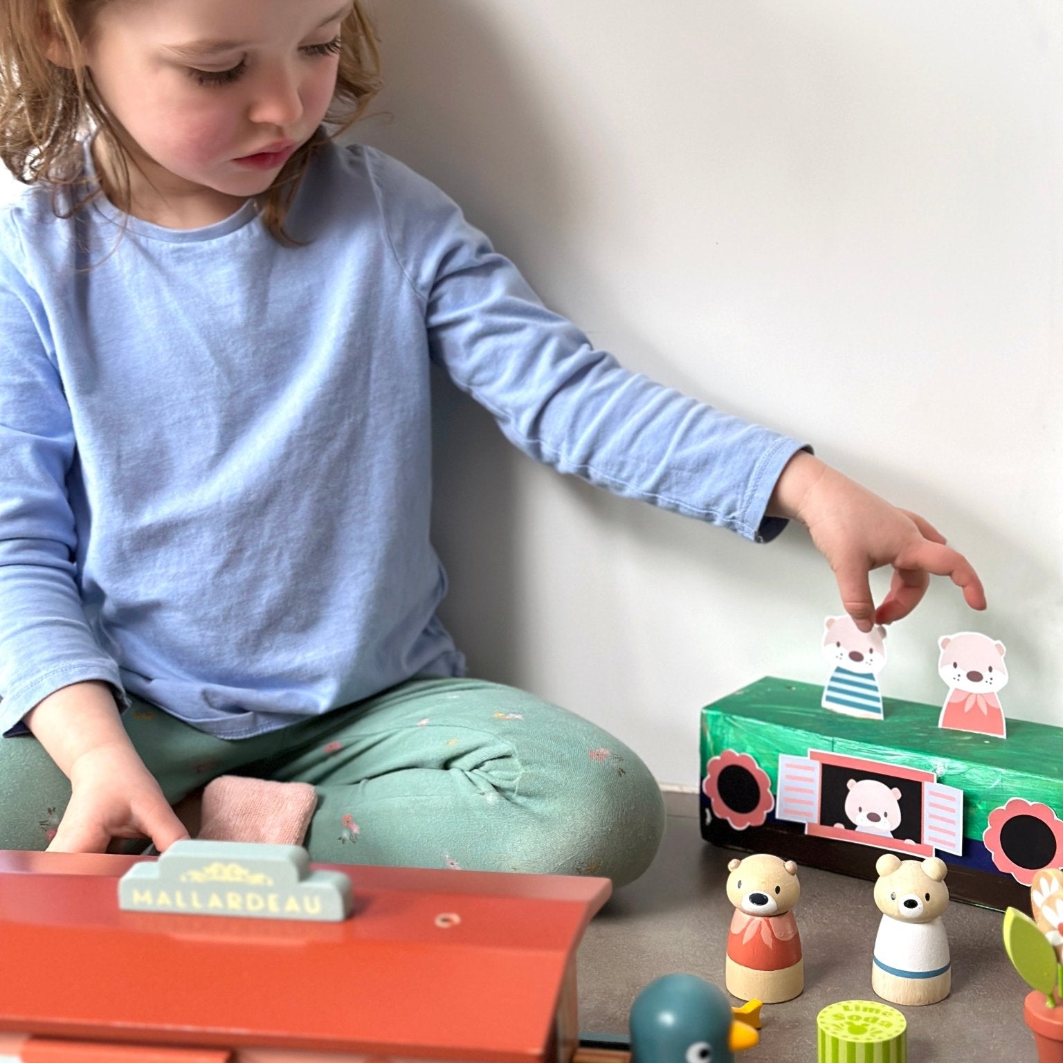 Buy Tender Leaf Little Otter Canal Boat | small world boat playset for kids by Learning Bugs UK