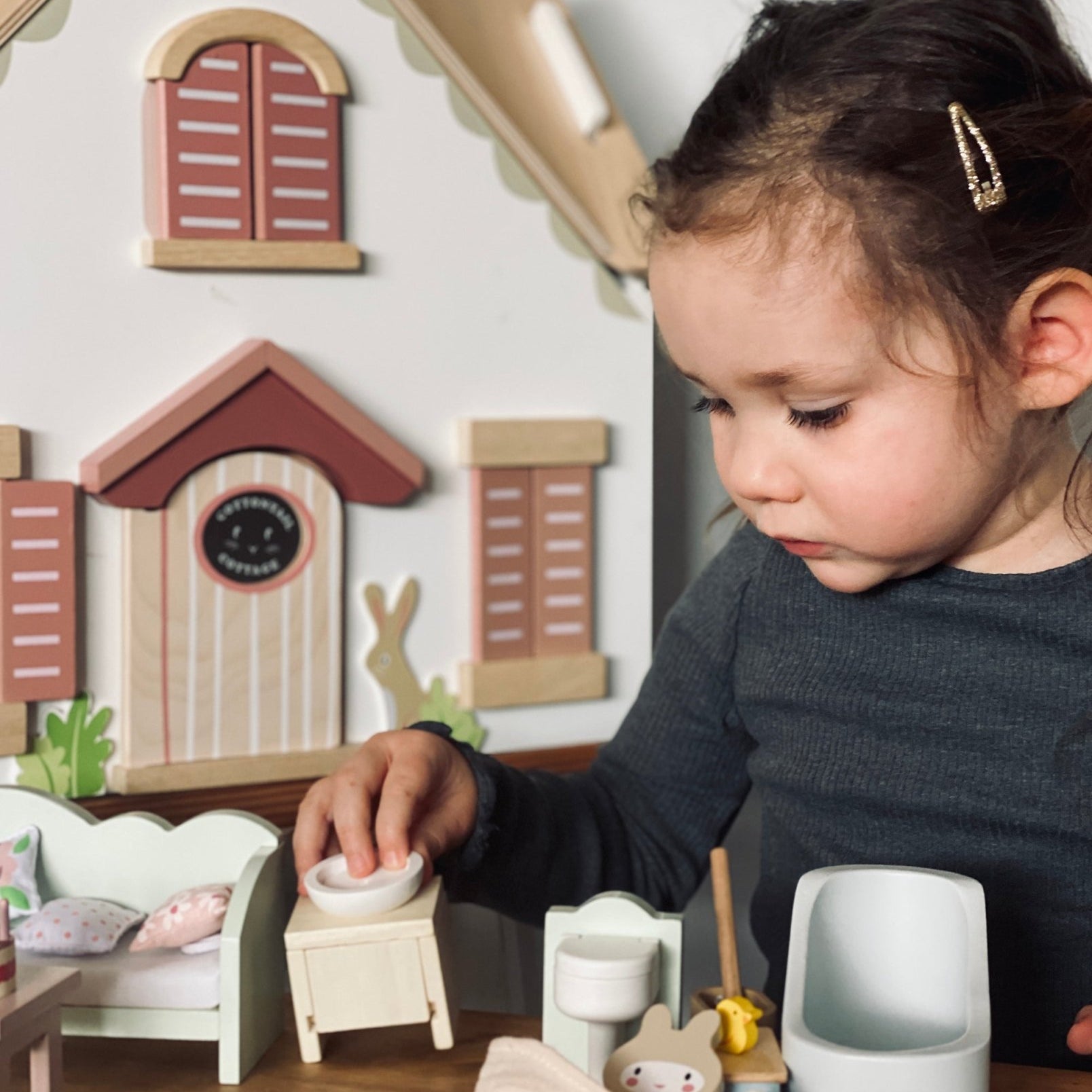Buy Tender Leaf Cottontail Cottage | Wooden dolls house for kids by Learning Bugs UK