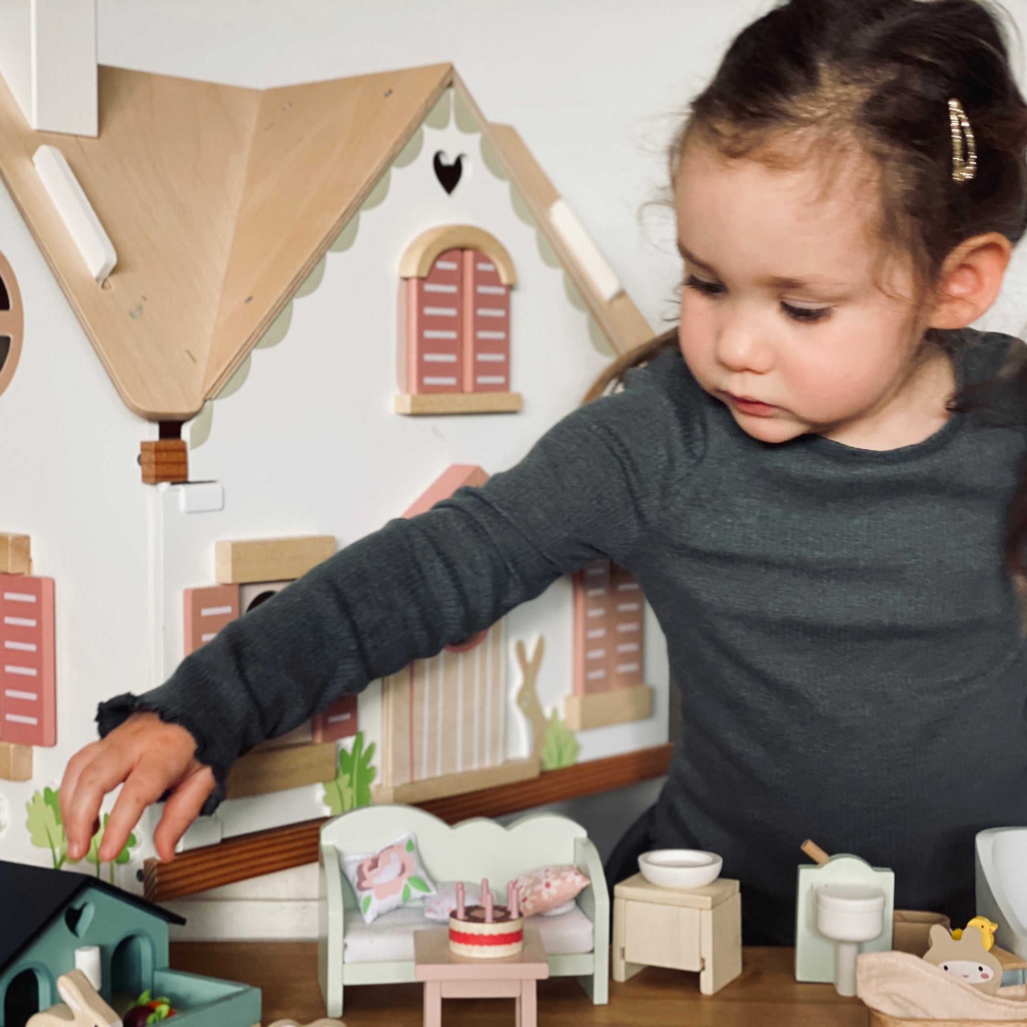 Buy Tender Leaf Cottontail Cottage | Wooden dolls house for kids by Learning Bugs UK