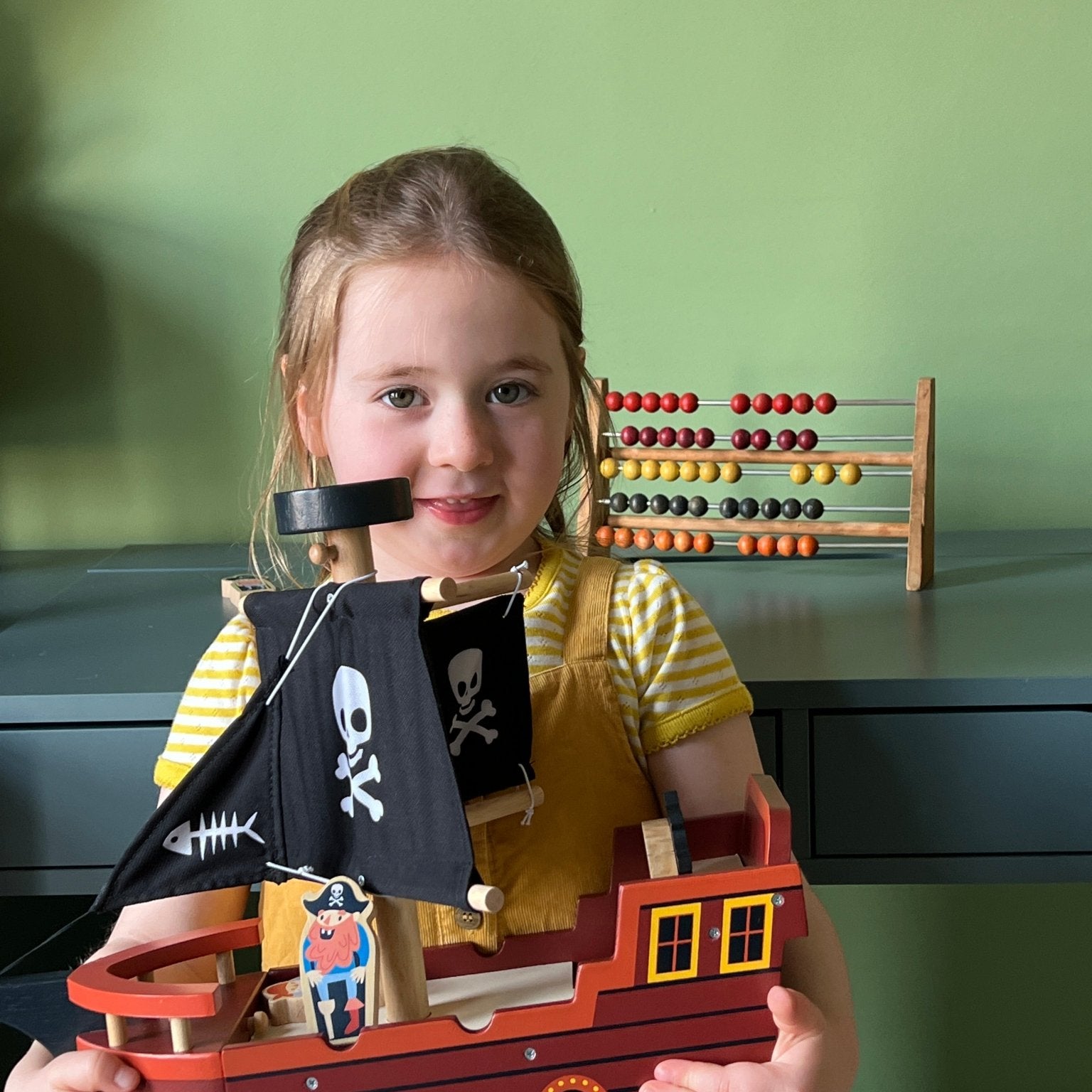 Buy Fishbones Pirate Ship | Wooden boat for kids by Learning Bugs UK