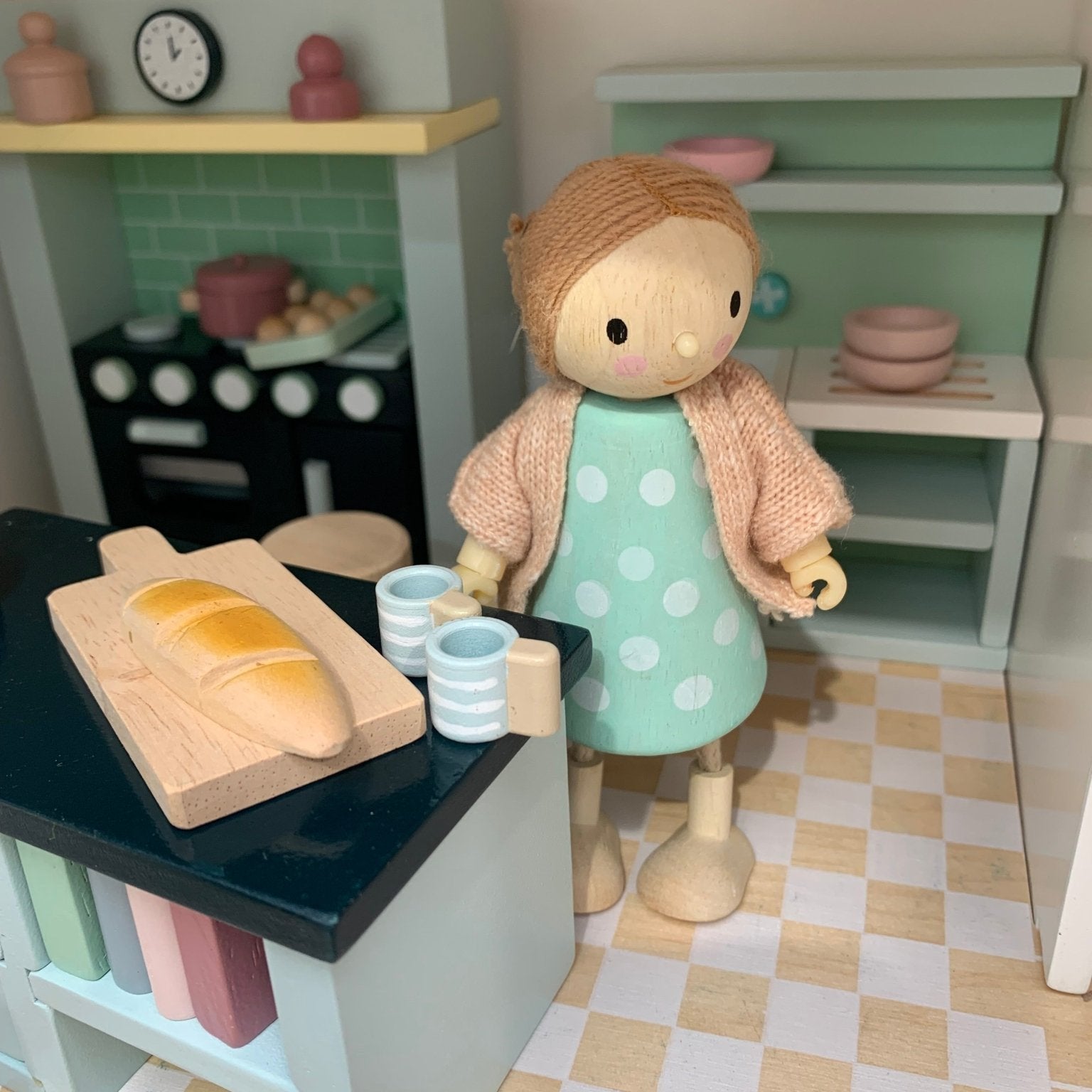 Buy Tender Leaf Dolls House Kitchen Furniture Set | Wooden dolls house furniture for kids by Learning Bugs UK
