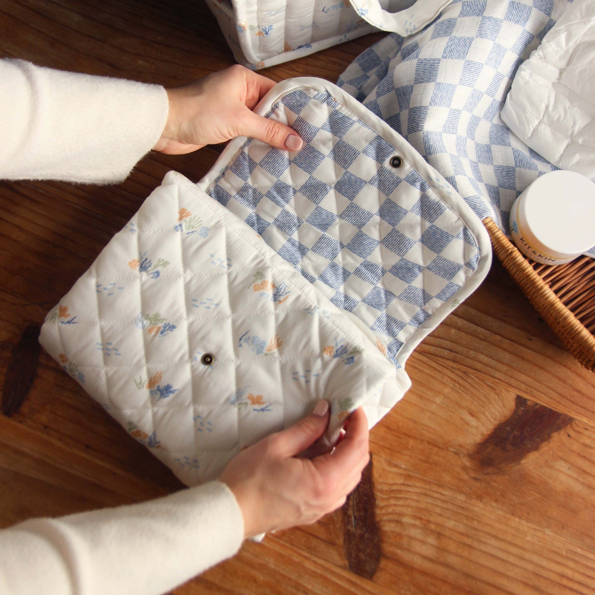 Cotton Travel Baby Changing Mat - Coastline