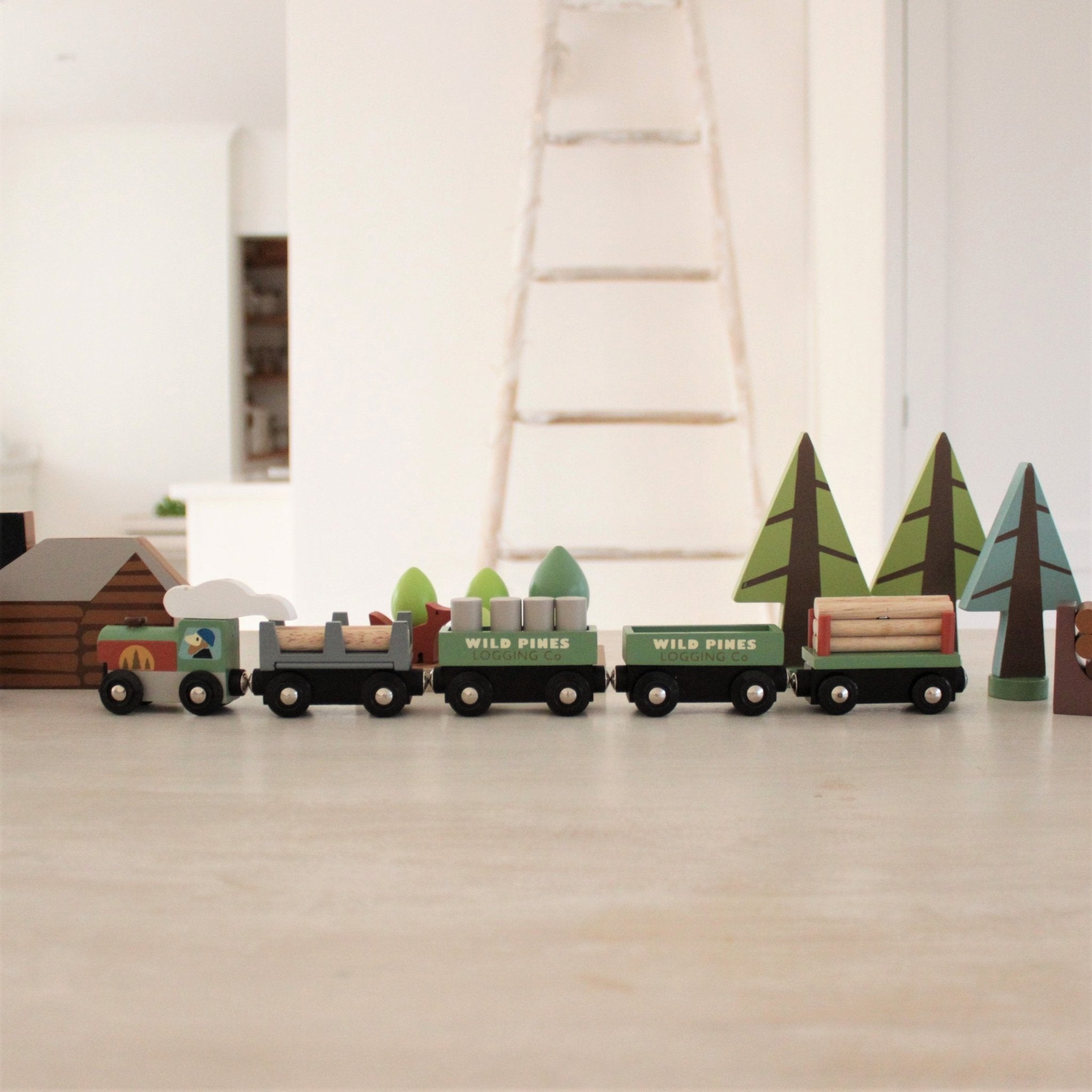 Buy Wild Pines Train Set | Wooden train sets for kids by Learning Bugs UK