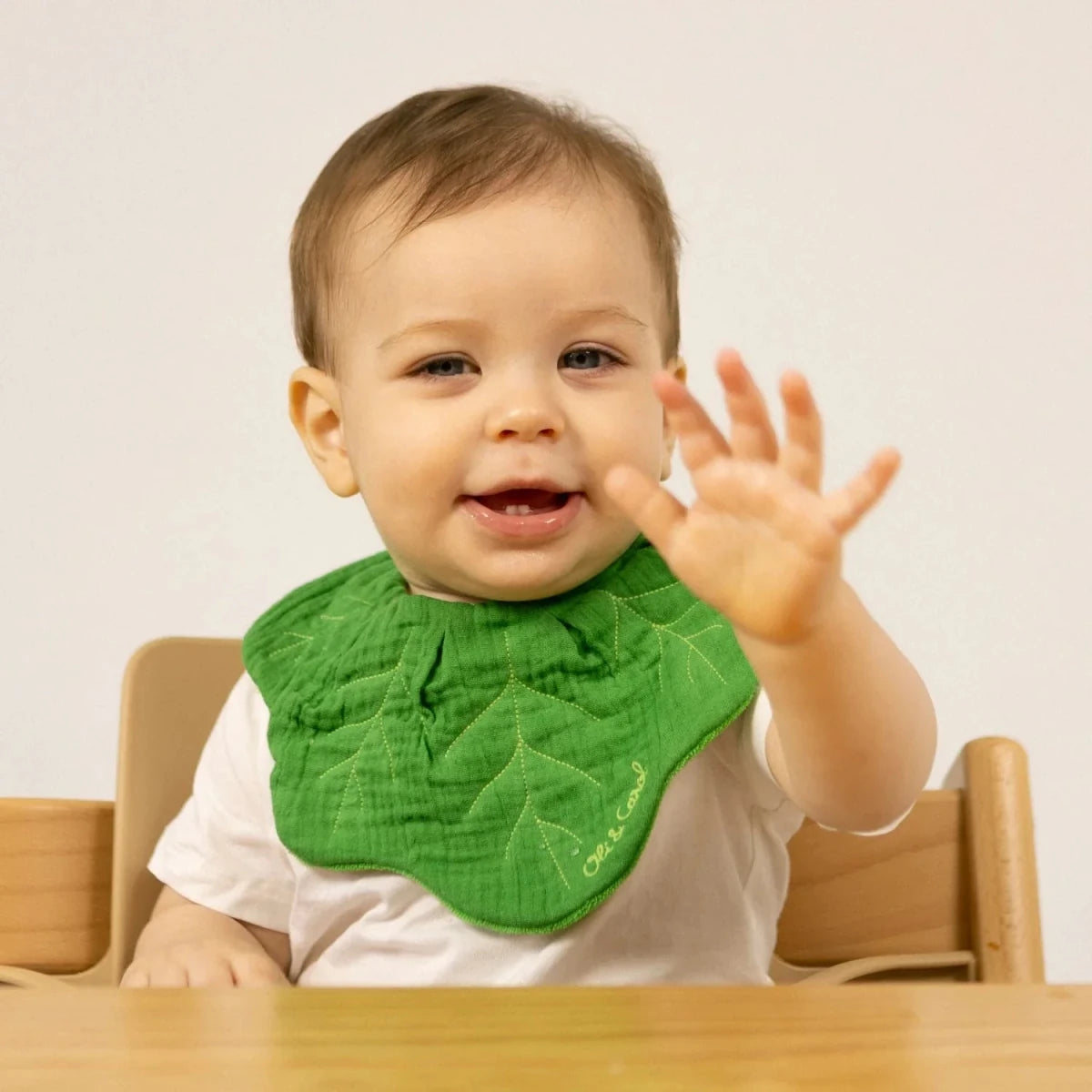 Oli&Carol Kendall the Kale Feeding Bib – Tableware & Cutlery for children, available at Learning Bugs UK