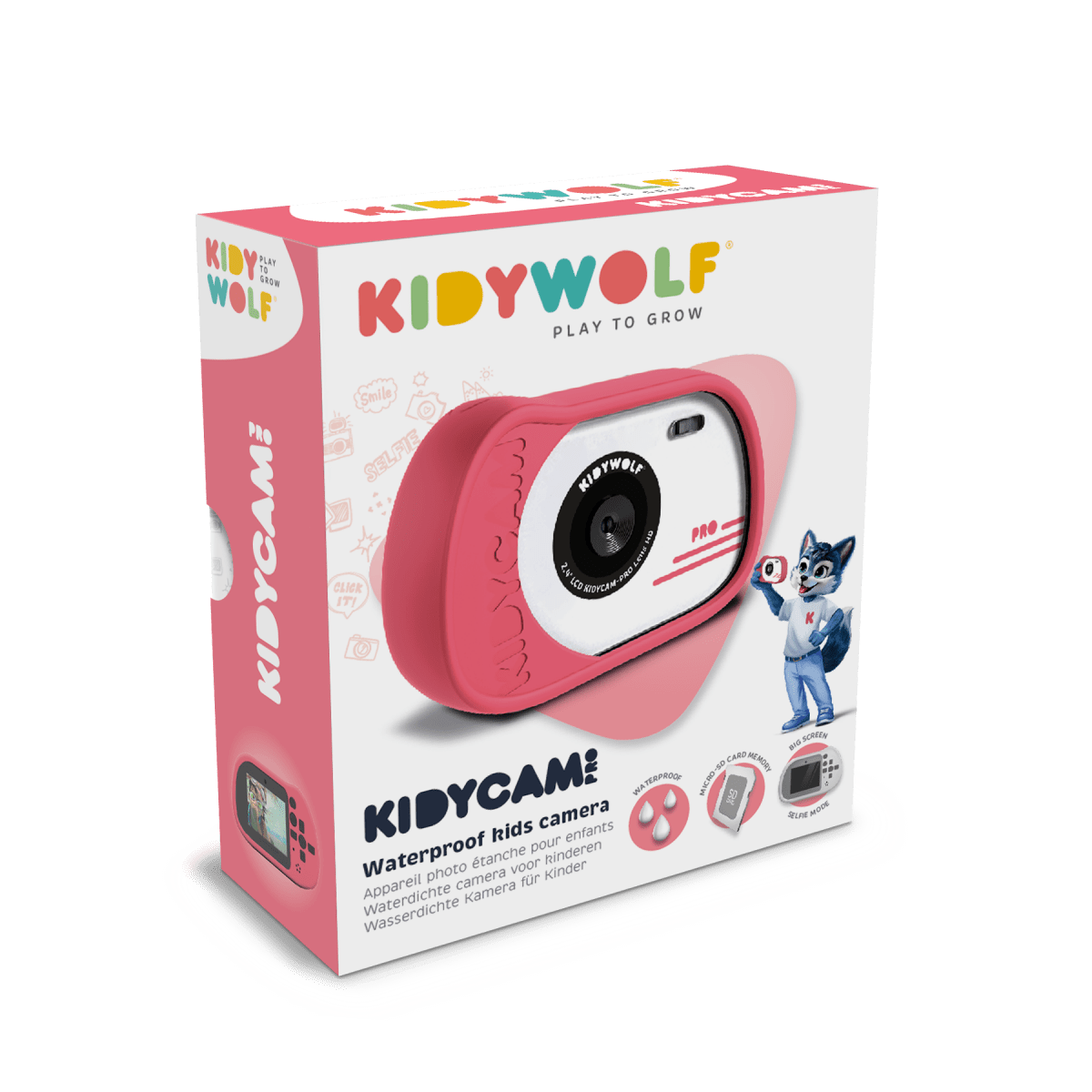 KIDYCAM PRO Waterproof and Shockproof Digital Camera Pink – Photos & Video for children, available at Learning Bugs UK