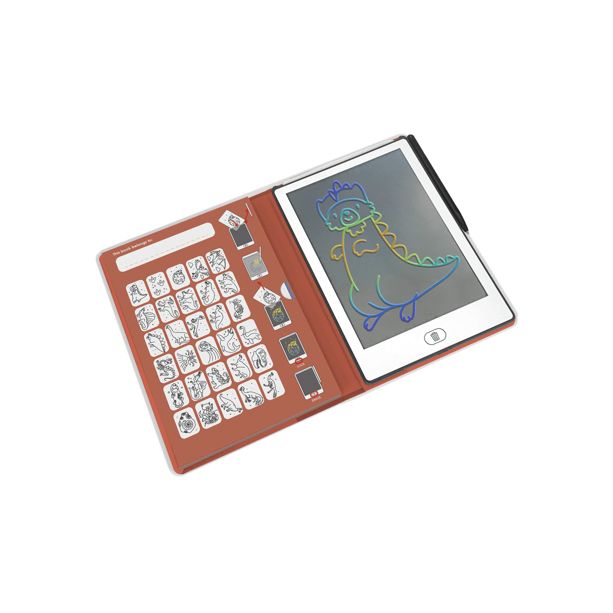 KIDYDRAW MINI LCD Drawing Tablet Dinosaurs – Creativity & Learning for children, available at Learning Bugs UK