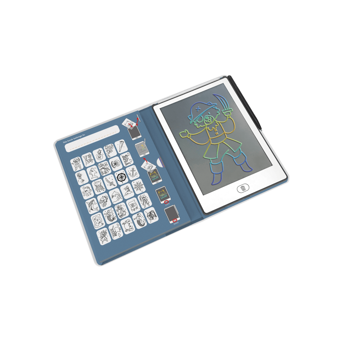 KIDYDRAW MINI LCD Drawing Tablet Ocean and Pirates – Creativity & Learning for children, available at Learning Bugs UK