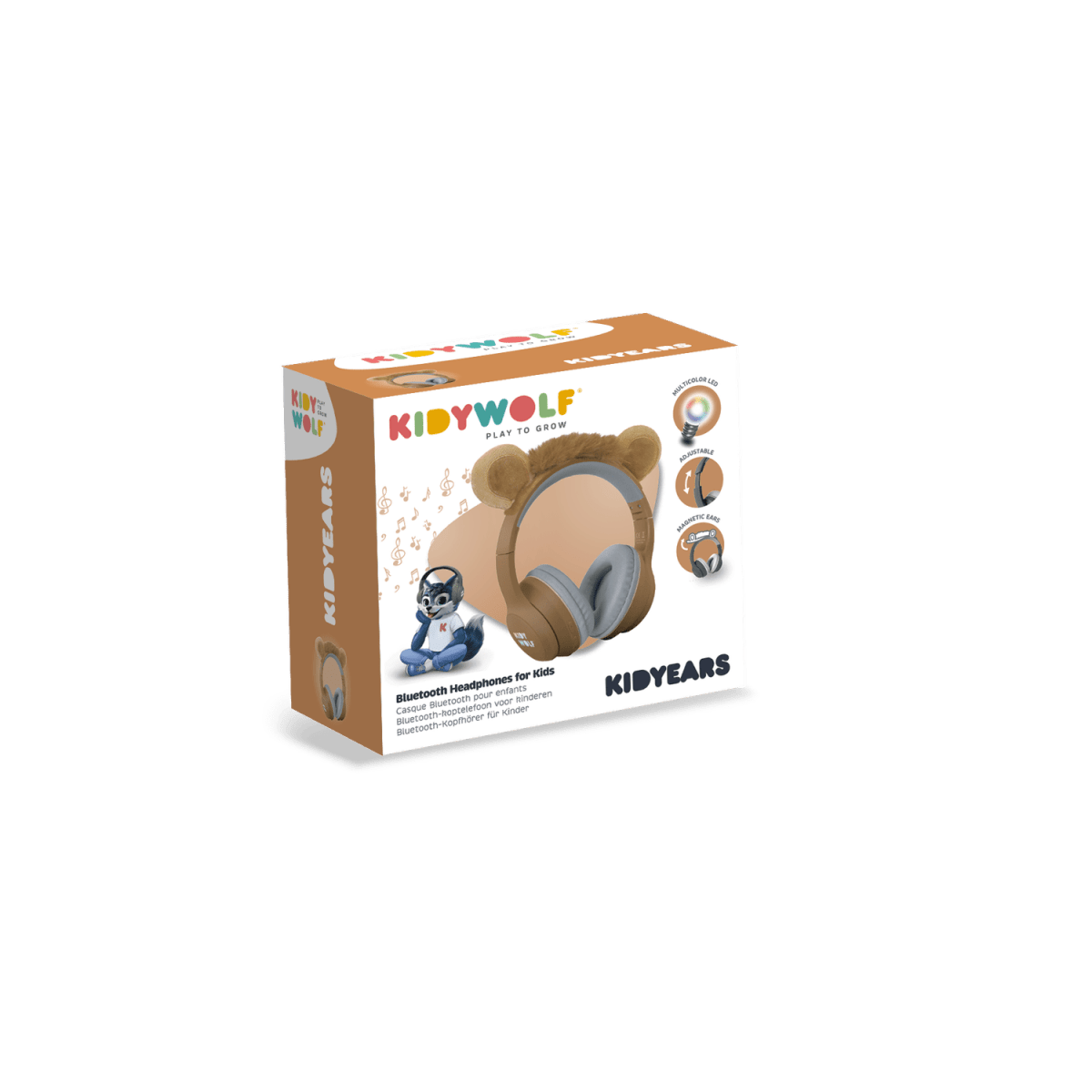 KIDYEARS Bluetooth Headphones Lion – Music & Sound for children, available at Learning Bugs UK