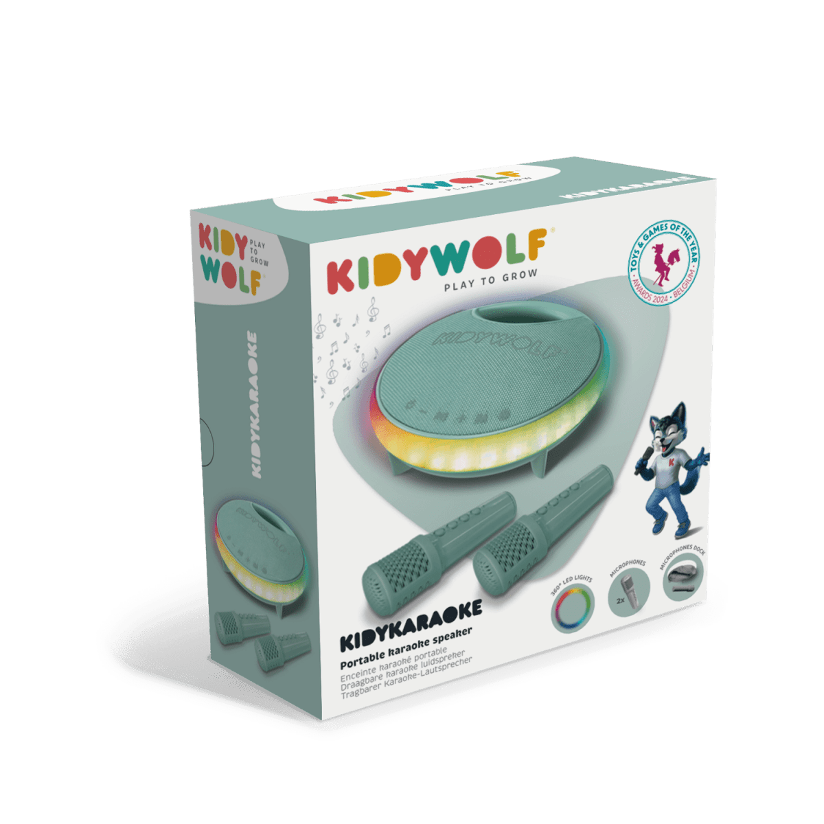KIDYKARAOKE Portable Karaoke Speaker Green – Music & Sound for children, available at Learning Bugs UK