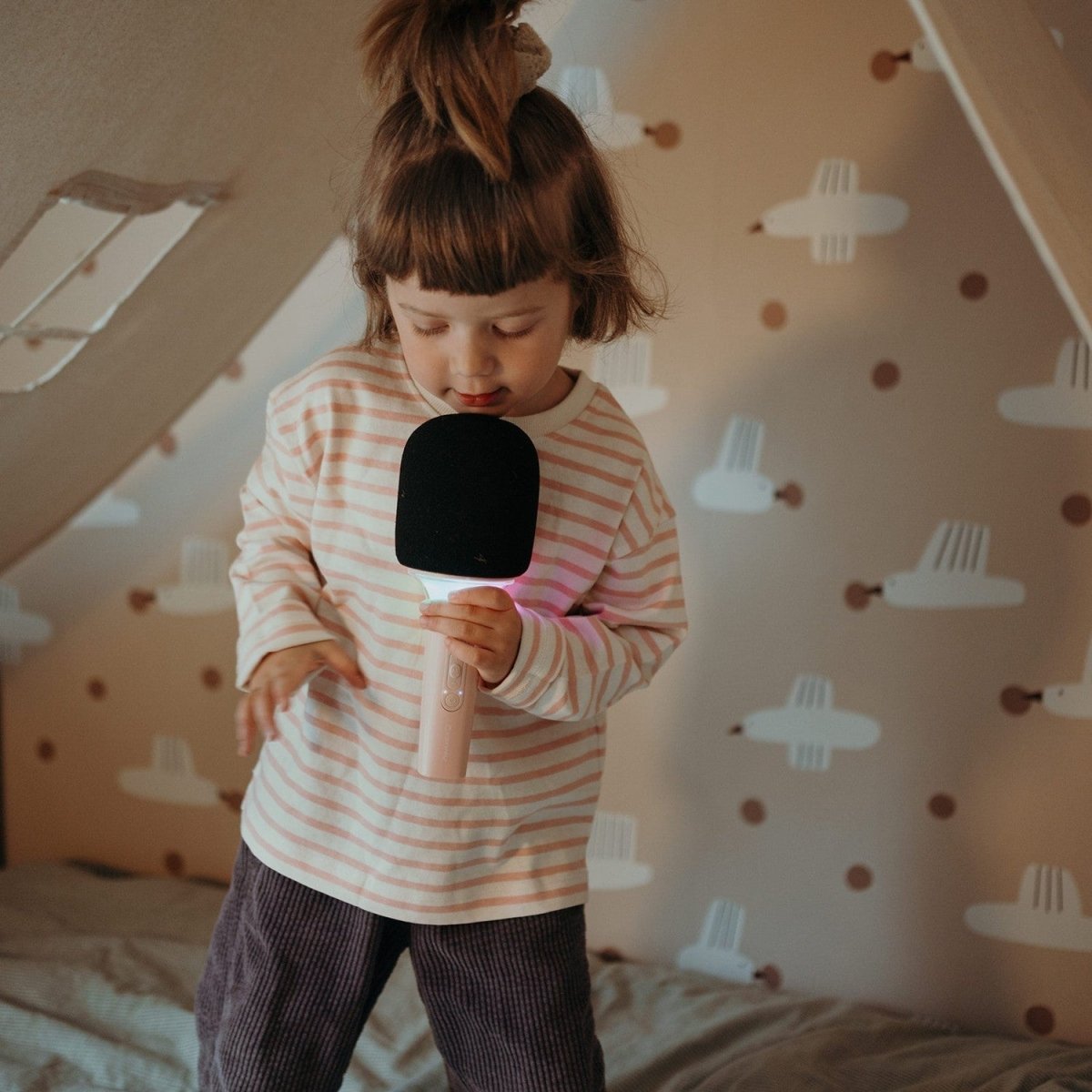 KIDYMIC All-in-One Karaoke Mic Pink – Music & Sound for children, available at Learning Bugs UK