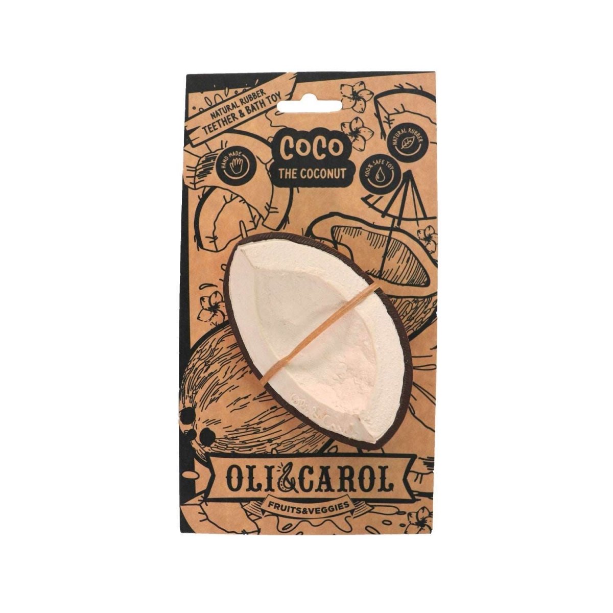Oli & Carol Coco the Coconut Teether – Baby Teethers for children, available at Learning Bugs UK