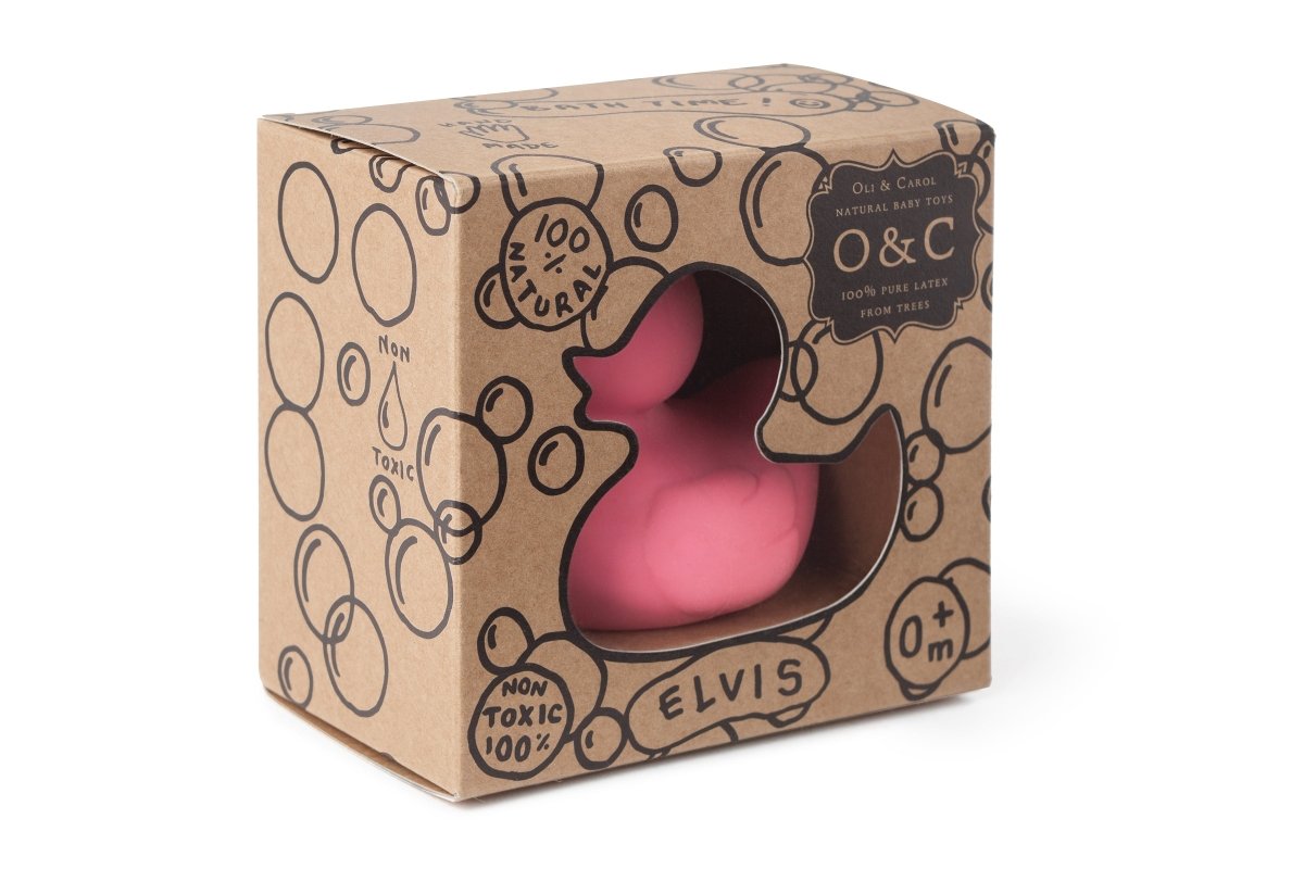 Oli & Carol Small Duck Pink Bath Toy – Bath Toys for children, available at Learning Bugs UK