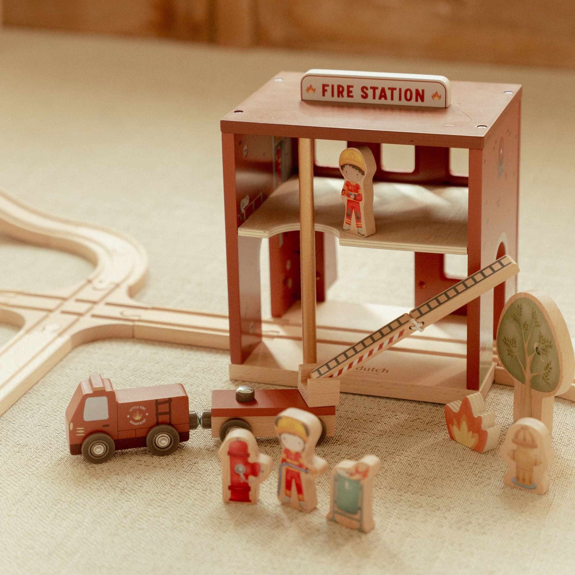 Buy Little Dutch Wooden Fire Station | for kids by Learning Bugs UK
