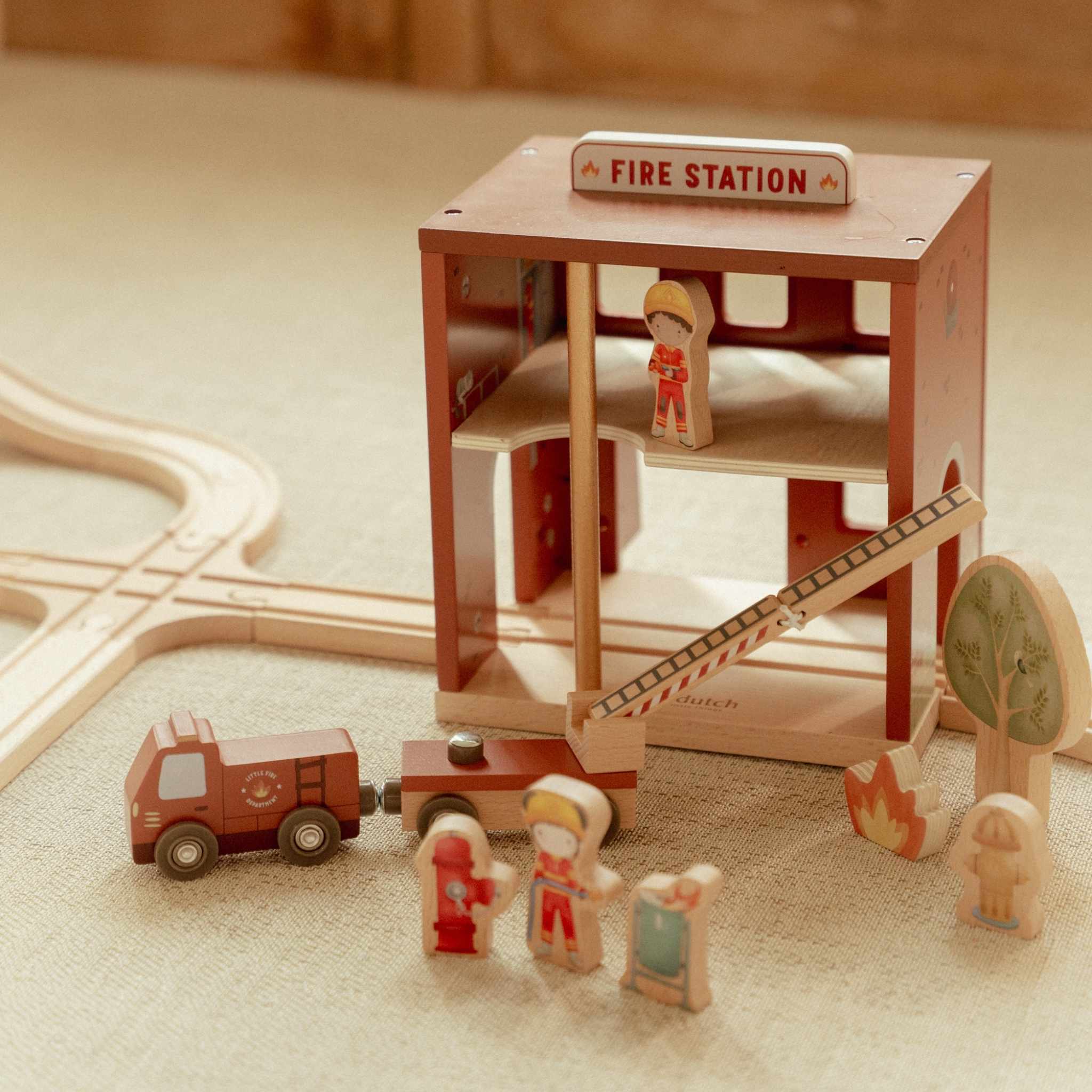 Buy Little Dutch Wooden Fire Station | for kids by Learning Bugs UK