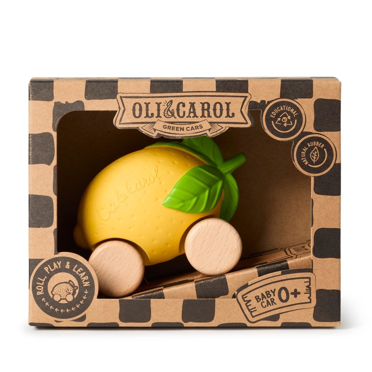 Oli & Carol Lou the Lemon Car – Baby Sensory Toys for children, available at Learning Bugs UK
